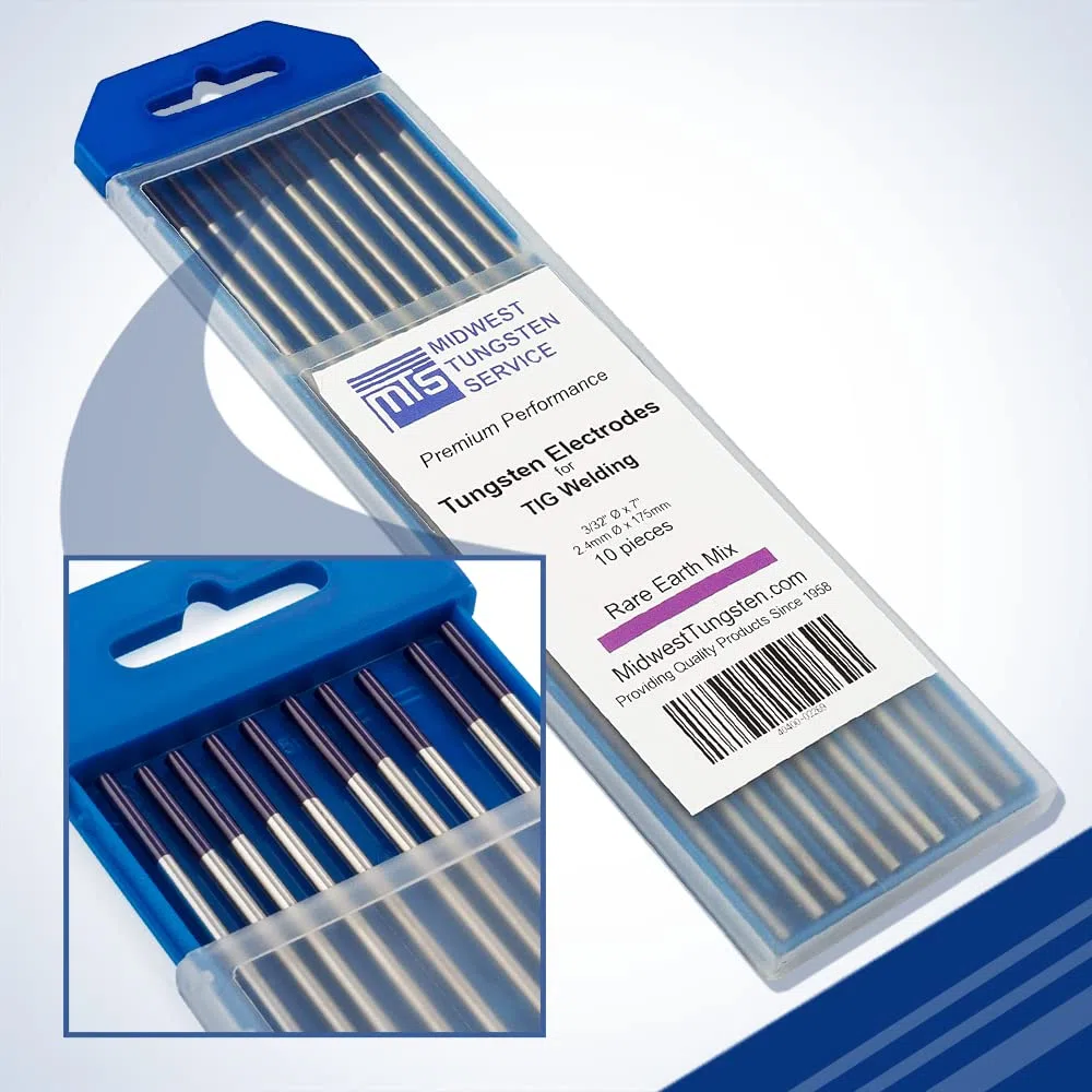 WIG-Schweißelektroden Wolfram Seltenerdmischung 2,4 mm x 175 mm (lila, WL20) 10er Pack