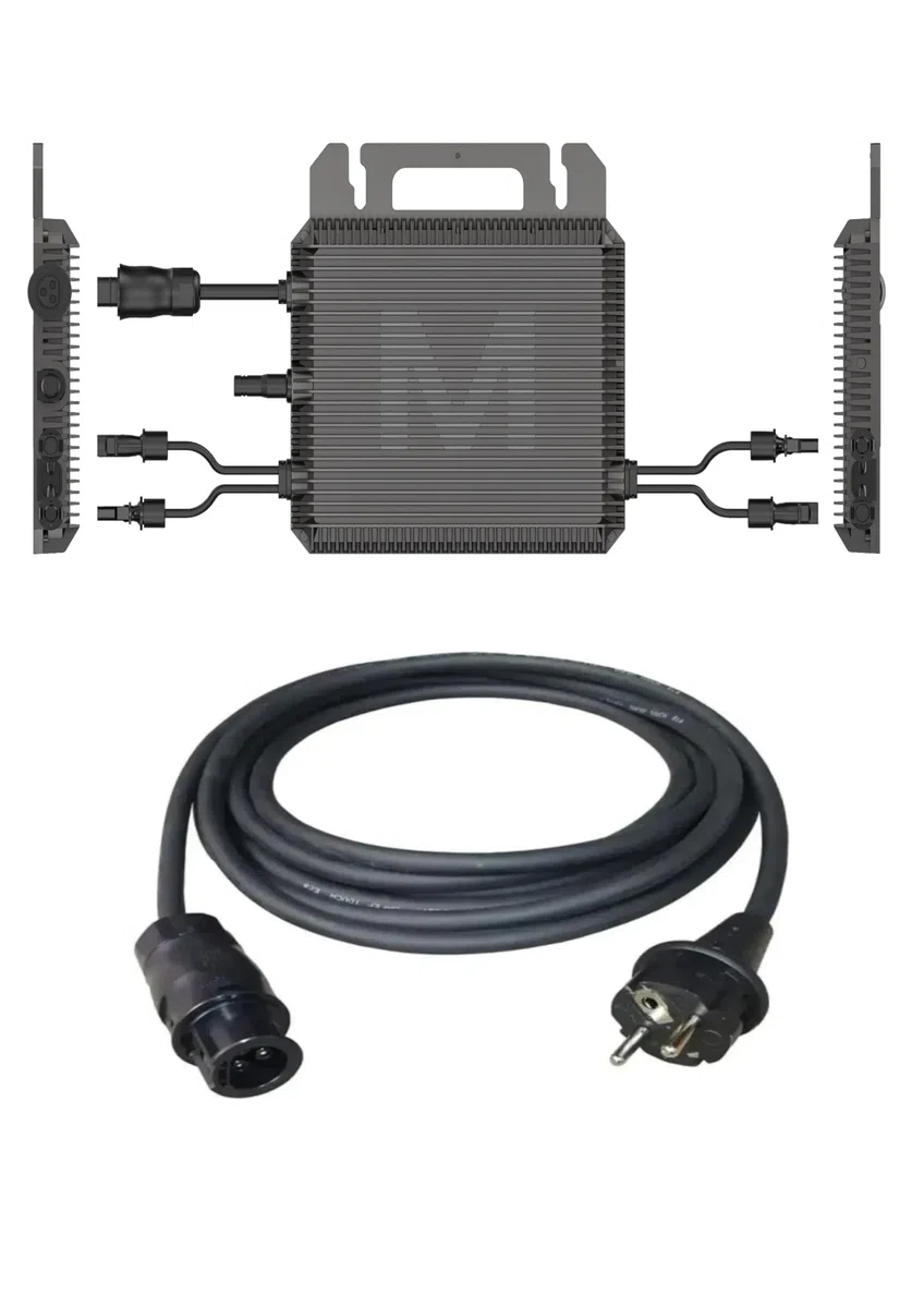 Wechselrichter 800 Watt. Marstek M2-800, 800 W für Balkonkraftwerke, WiFi, APP, Schuko Kabel 3m. 10 Jahre Garantie. Microwechselrichter