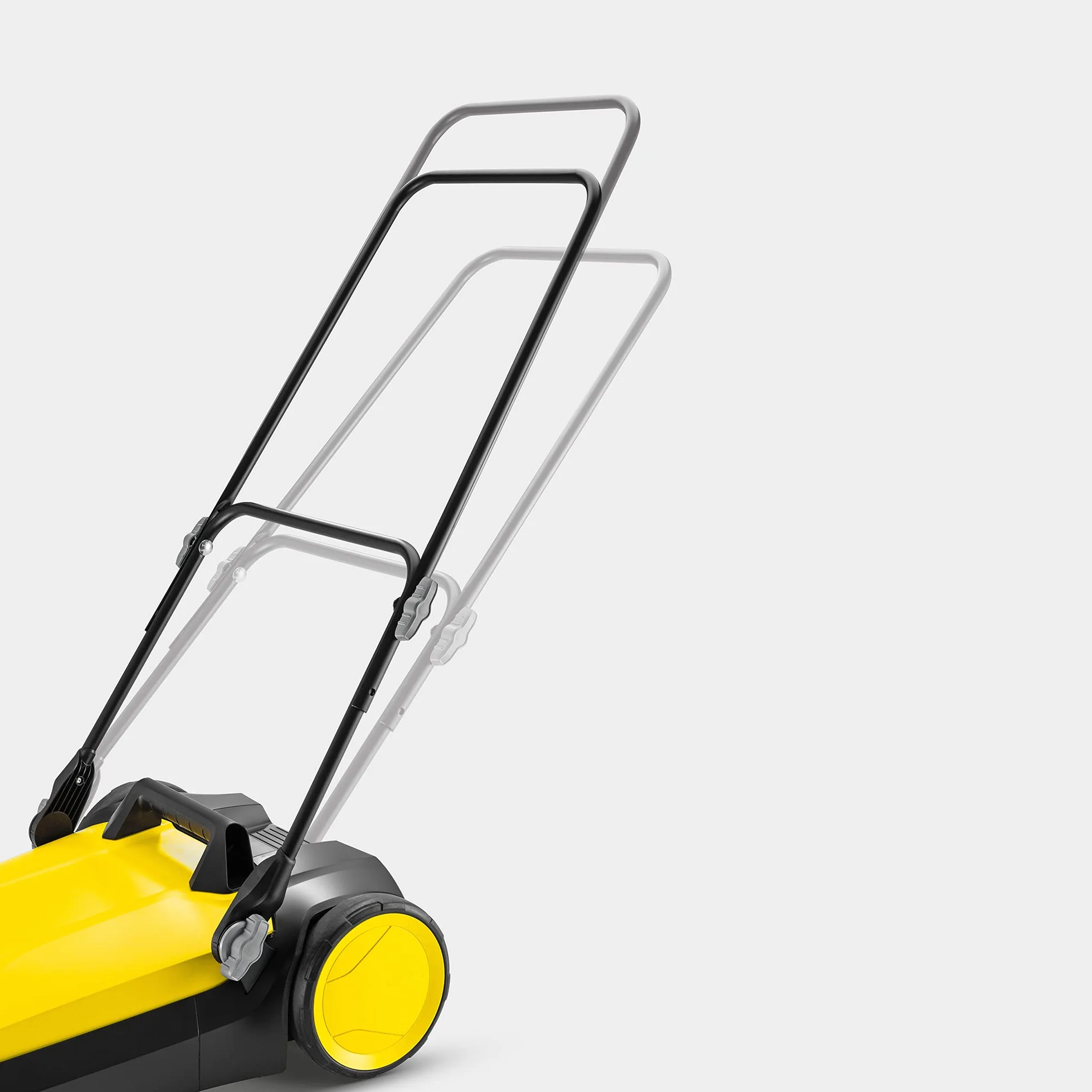 Kärcher Kehrmaschine S 4 (Flächenleistung: 1800 m²/h, 1 Seitenbesen, Kehrbehälter: 20 l, Arbeitsbreite: 510 mm, platzsparende Verstauung, höhenverstellbarer Schubbügel, selbststehender)