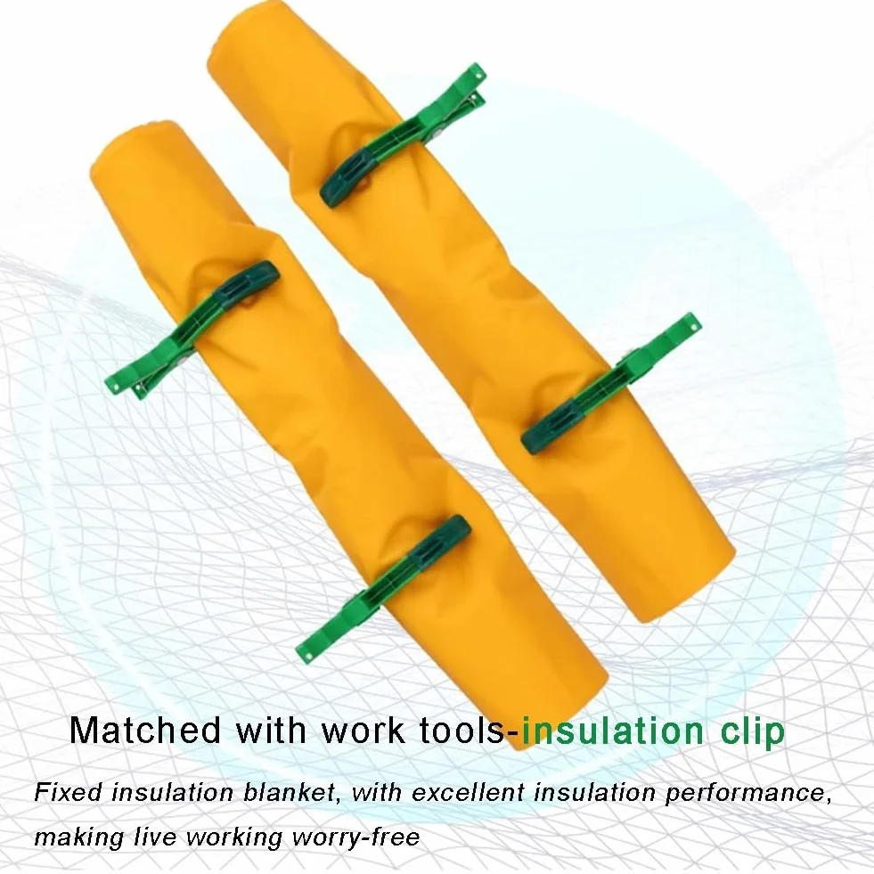2er-Pack Isolierdecke zum Schutz vor Stromschlägen, große Hochspannungs-Isoliermatte für Elektriker mit 4 Clips, handelsübliche gelbe isolierte wasserdichte Matte(Yellow-0.4kv,600x800mm)