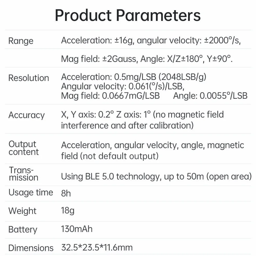 [Bluetooth 5.0 Beschleunigungssensoren] WT901BLECL 9-Achsen-Neigungssensor, 3-Achsen-Beschleunigungsmesser + Gyroskop + Magnetometer + Neigungsmesser, IMU-Sensor MPU9250-Modul Motion USB