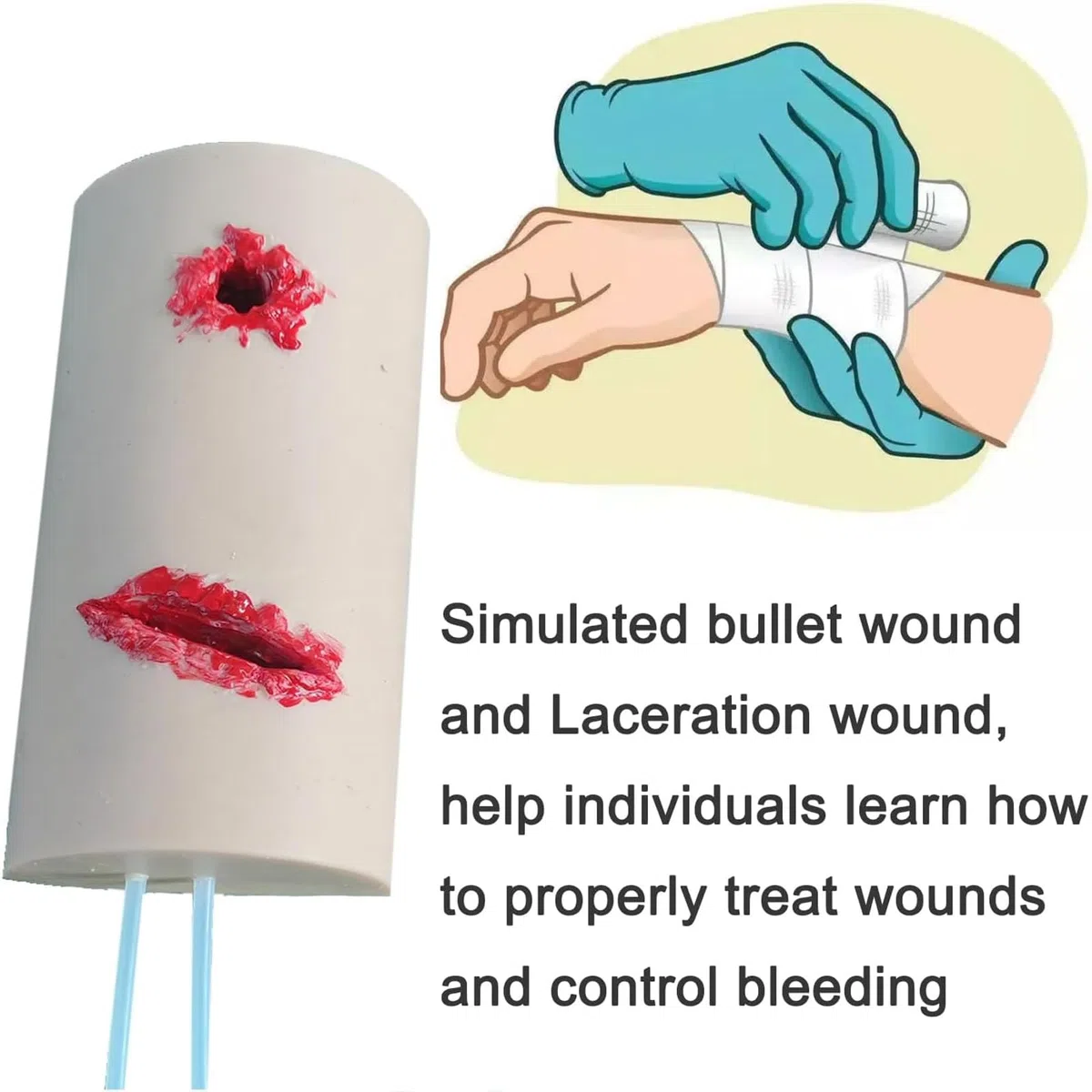 Wound Packing Trainer, Stop The Bleed Training Kit, Deep Laceration Trauma Module, Haemostasis Practice Model, Blood Control Exercises, Suturing Exercises, for Course, Military & First Aid Training