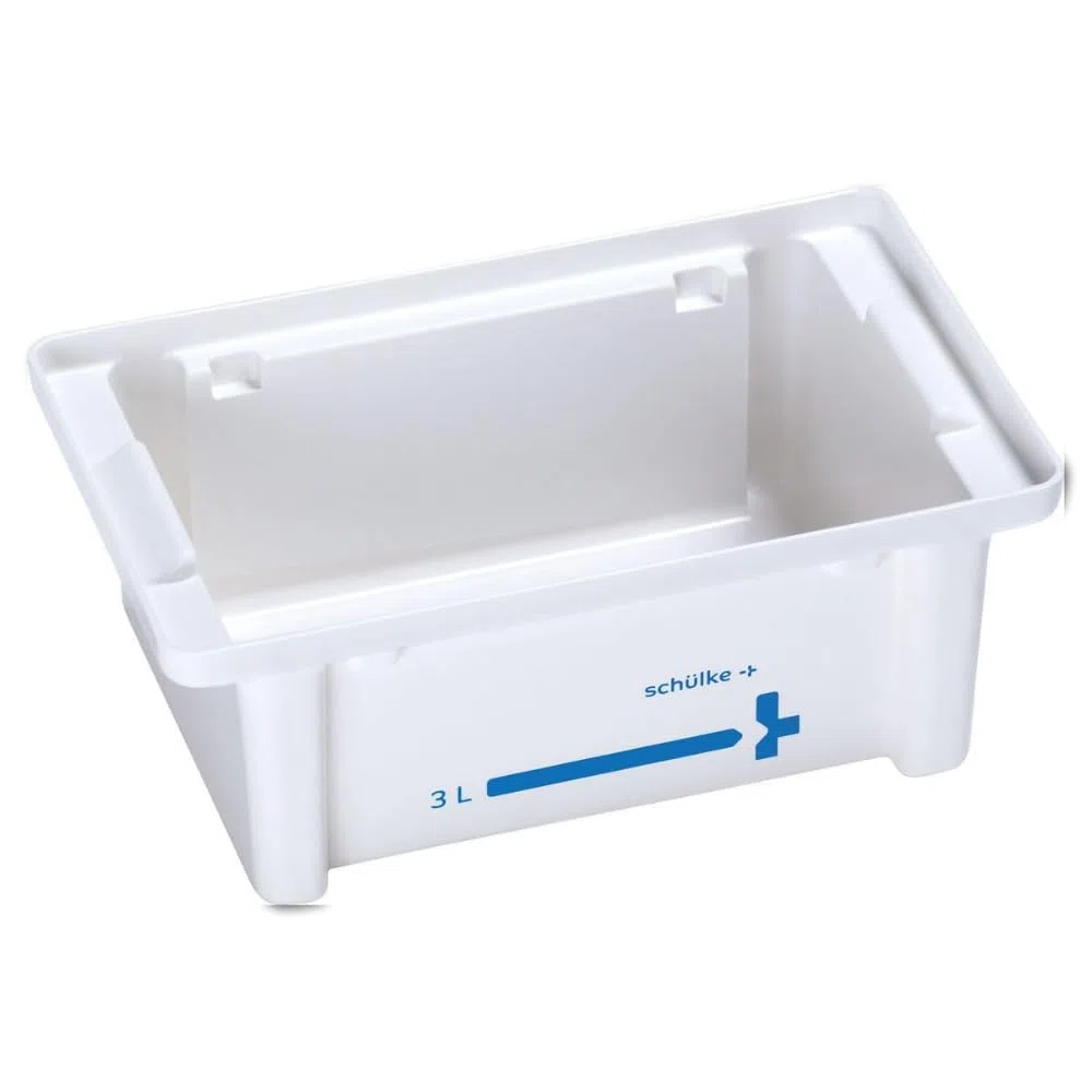 Schülke Wannen-Set Desinfektionswanne | 3 Liter inkl. Deckel in transparent | aus Polyvinylchlorid | Instrumentenwanne | Innen: 250x150x120 mm/außen: 300x185x125 mm