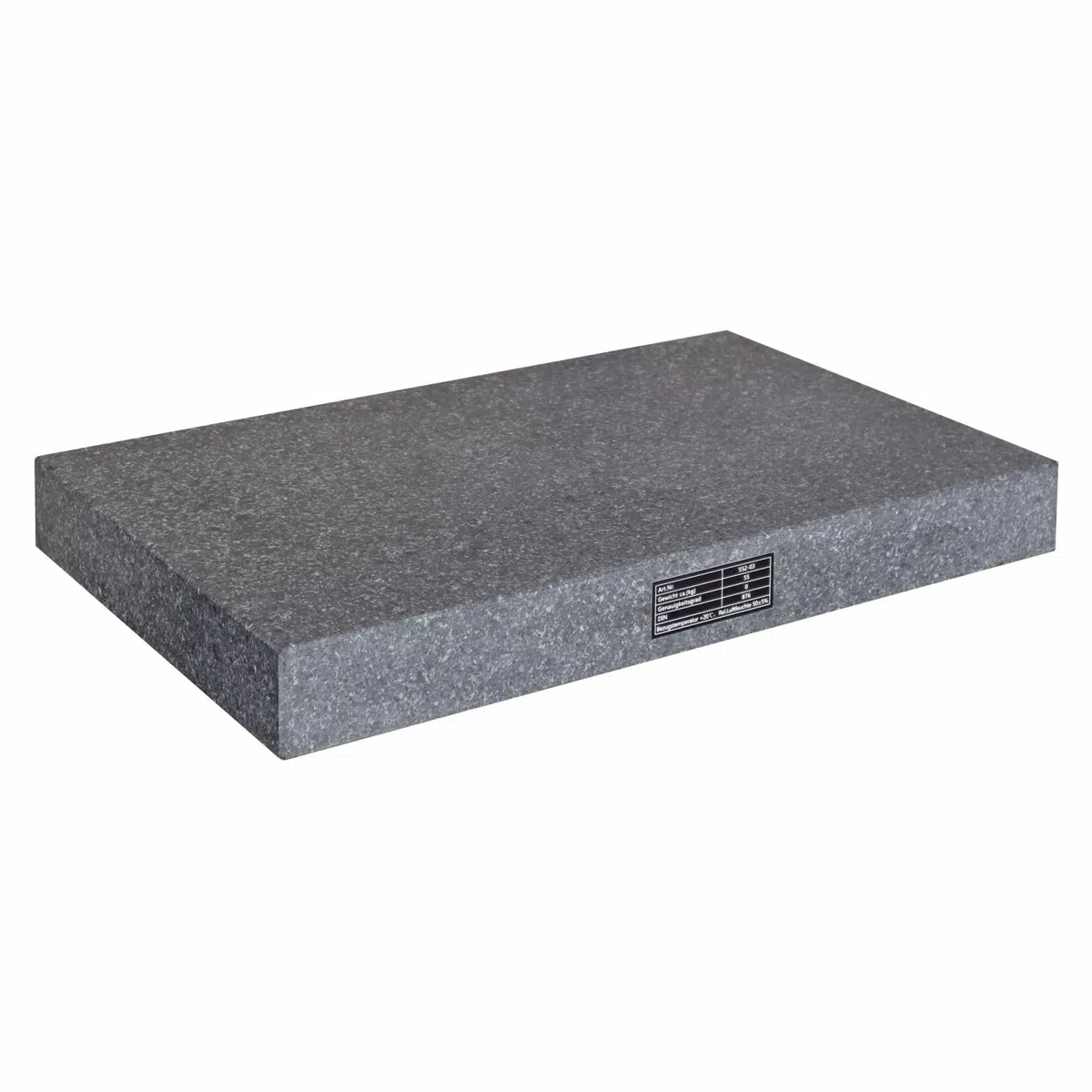 ASIMETO Granit-Messplatte Kontrollplatte DIN 876/0 – 400 x 250 x 50 mm, feingeschliffene Oberfläche, mit Werkskalibrierschein