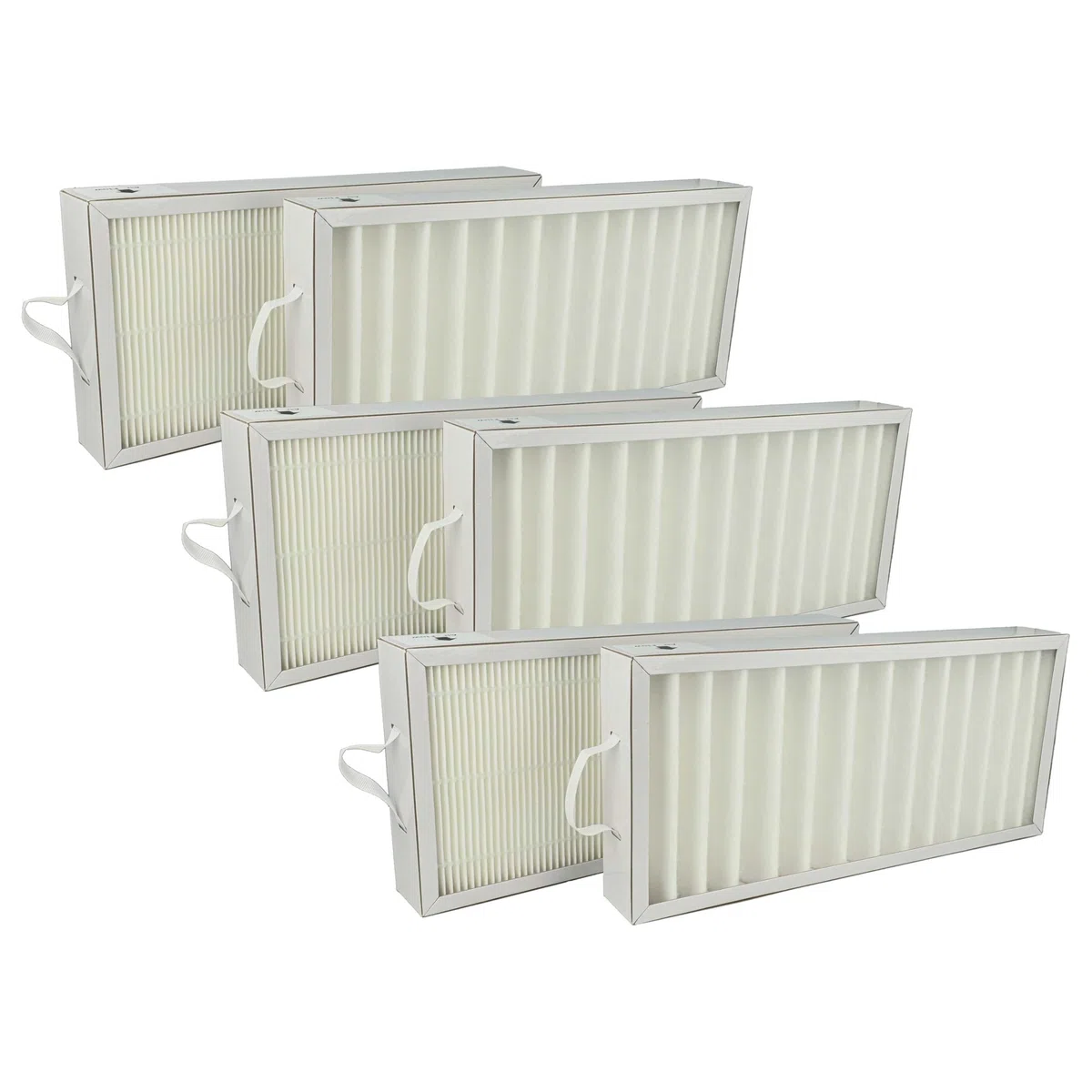 vhbw Filterset kompatibel mit Pluggit Avent P300N, AP300, P300 Lüftungsgerät - Luftfilter G4 / F7 (6 Stück), 35 x 16 x 4,5 cm, Weiß
