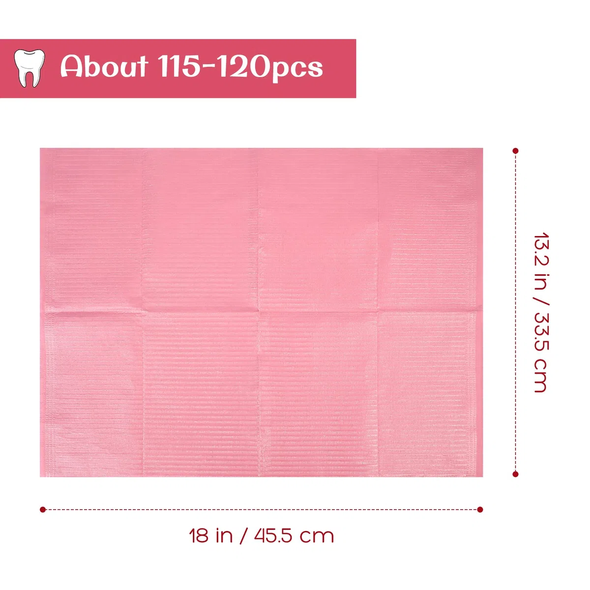 Healifty 125 Stück Dental-Lätzchen, Einwegschürzen für Erwachsene, 45,7 x 33,5 cm, Einweg-Zahnarzt-Lätzchen, 3-lagig, wasserdicht, Tattoo-Lätzchen für Nageltische, Zahnunterlagen, Matten und