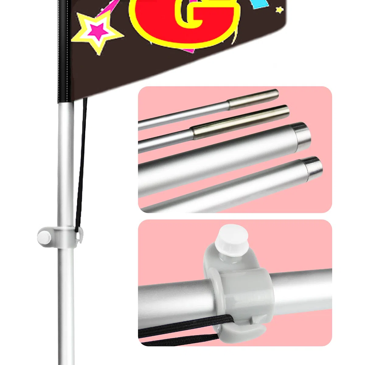 Grand Opening Swooper Flagge, 30 cm, große Öffnung, Federflagge mit Stangen-Set, Erdspieß, große Öffnungsschilder für Unternehmen und Ladenfronten