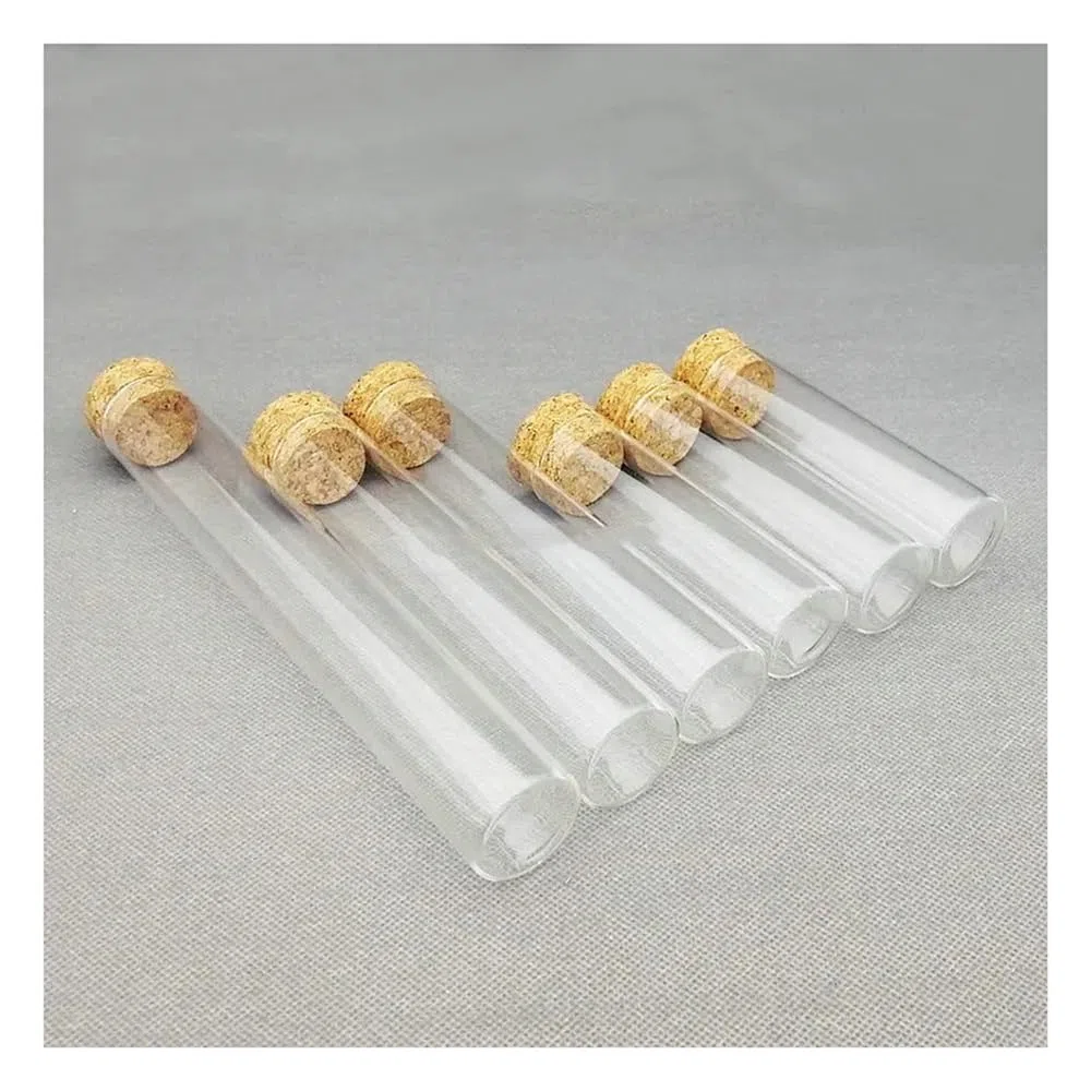 Außendurchmesser 30 mm, flacher Boden, Reagenzglas aus Glas mit Korken, Laborglasreagenz(30x200mm 15pcs)