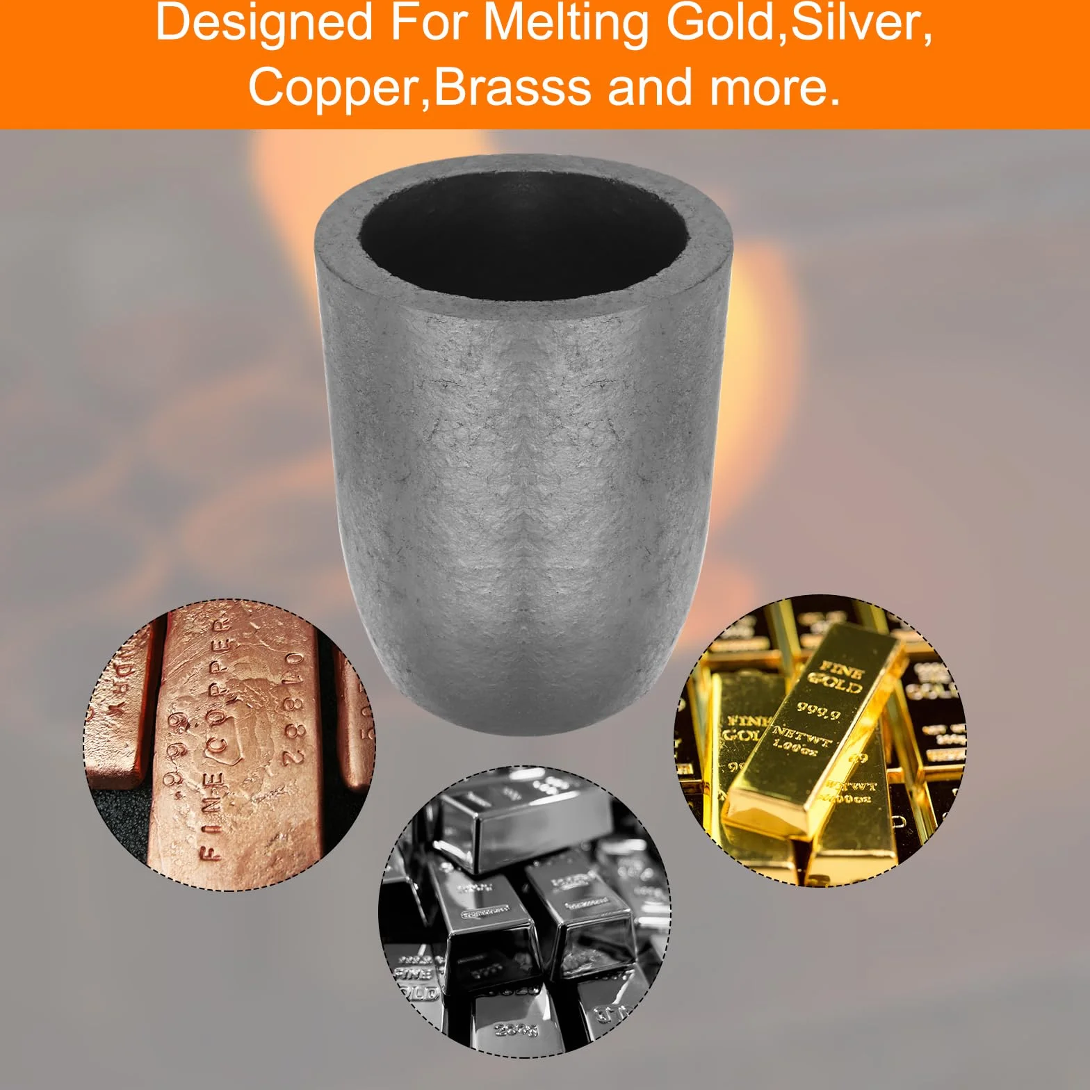 QUARKZMAN Silicium-Graphit-Schmelztiegel, 14 kg Schmelztiegel Kupfergussbecher Metallschmelzbarren zum Schmelzen von Gold, Silber, Kupfer,5 Zoll IDx7,64 Zoll H