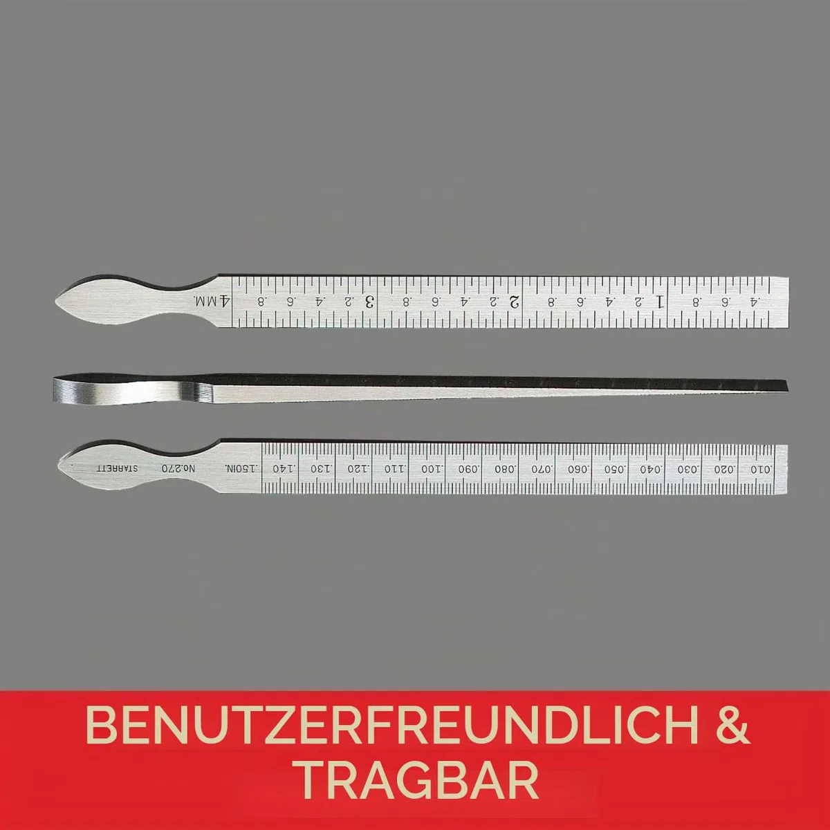 Starrett 270 7/16 Zoll x 6-1/4 Zoll Taper Gauge Edelstahl, Messkeil, 0.3 bis 150 Millimeter, 11mm x 160mm (B x L), Präzisionsabstandsstück