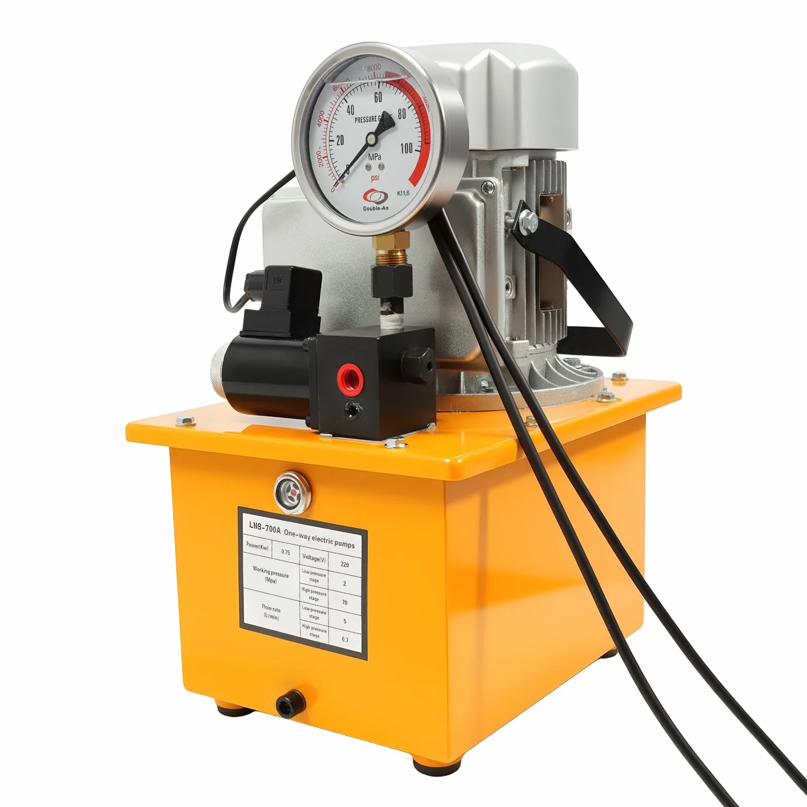 Elektrische Hydraulikpumpe mit 7L Kraftstofftank, 750W 220V Hydraulikaggregat Elektrohydraulik Pumpe Elektrohydraulikpumpe,2-70Mpa Magnetventil Hydraulische Kraftpumpe für Automobilherstellung Wartung