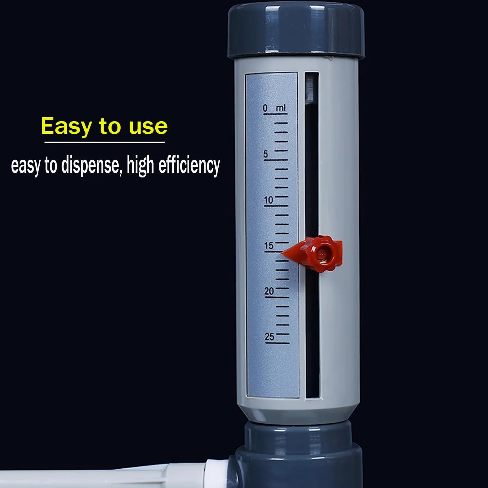 MObyat Flaschenaufsatz-Dispenser Mit Hülse, Verstellbare Laborpipetten Von 0–25 Ml, Mit 1000-ml-Reagenzflasche Aus Kunststoff, Präziser Skala, Einfacher Und Präziser Dosierung Ohne Tropfenbildung