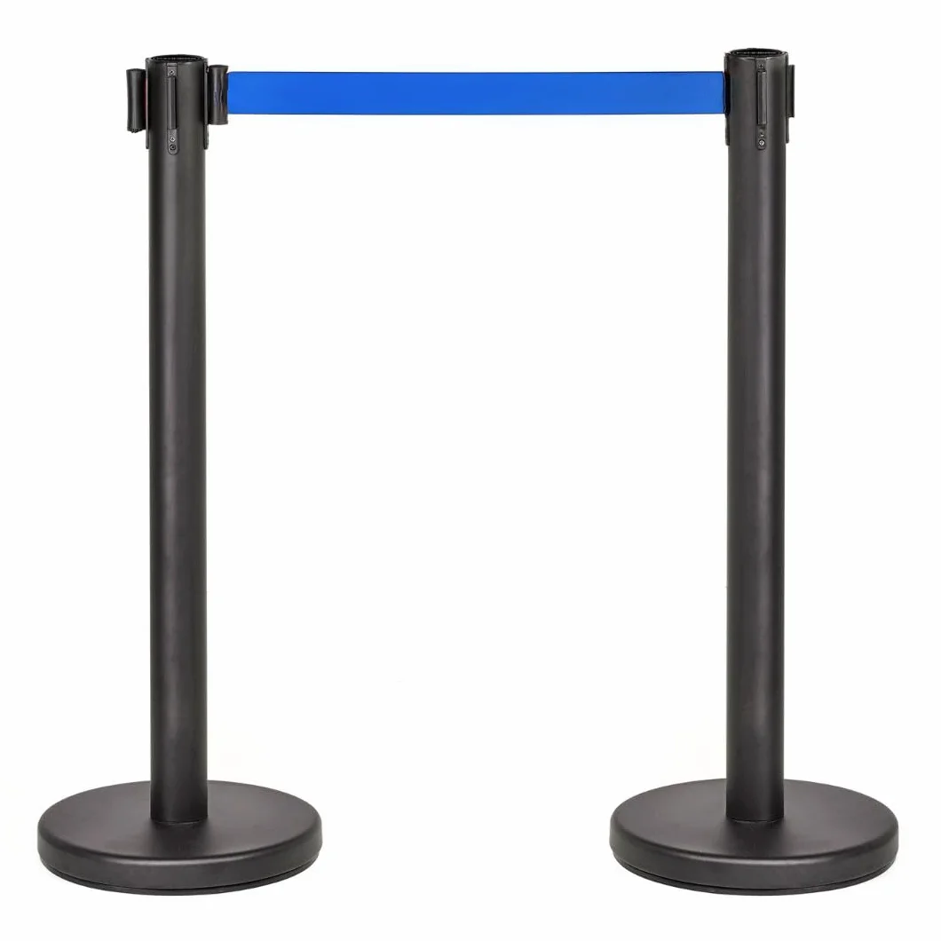 ausziehbares Trennpfostenband 3 Meter (2 Einheiten), Trennpfosten, Passierverbotsband, Begrenzungsband, einziehbarer ausziehbarer Bandpfosten, Betretungsverbotsband, ausziehbare Absperrung 3