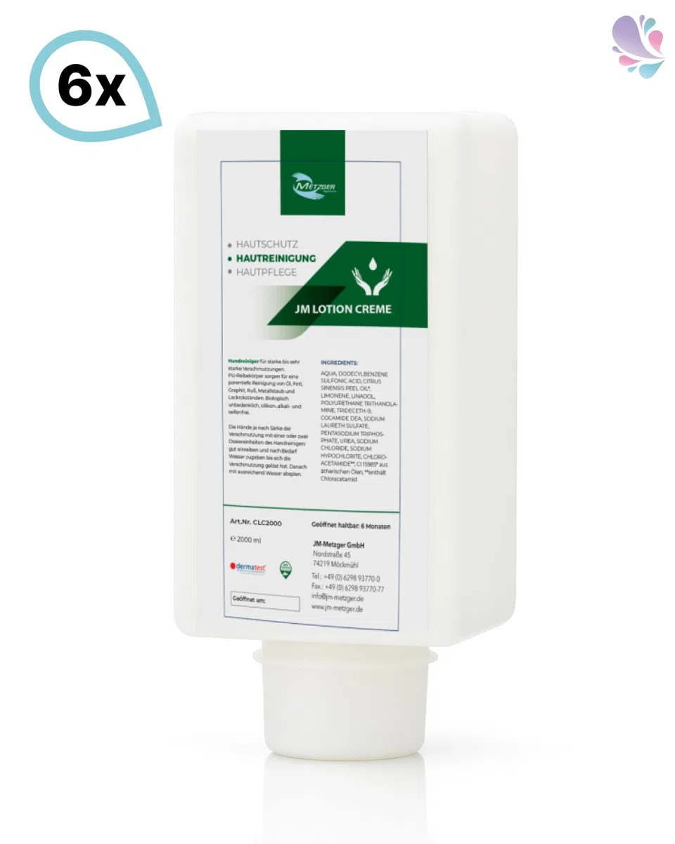 Lotion Cremeseife 6x2 Liter Vakuumflaschen | Dermatologisch getestet, 6x2 L Vakuumflaschen, Perlmutt-Effekt & milde Cremeseife