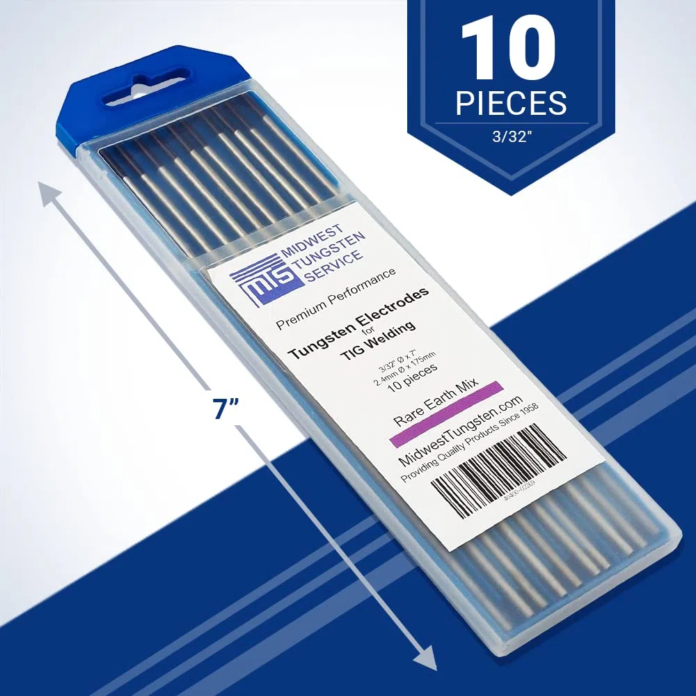 WIG-Schweißelektroden Wolfram Seltenerdmischung 2,4 mm x 175 mm (lila, WL20) 10er Pack