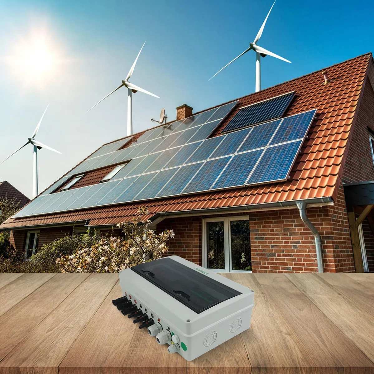 3 In 1 Out 1000 V Solar PV Combiner Box für Schutz, IP65 wasserdicht, DC-Verbindungskasten für Photovoltaik-Anlagen im Außenbereich