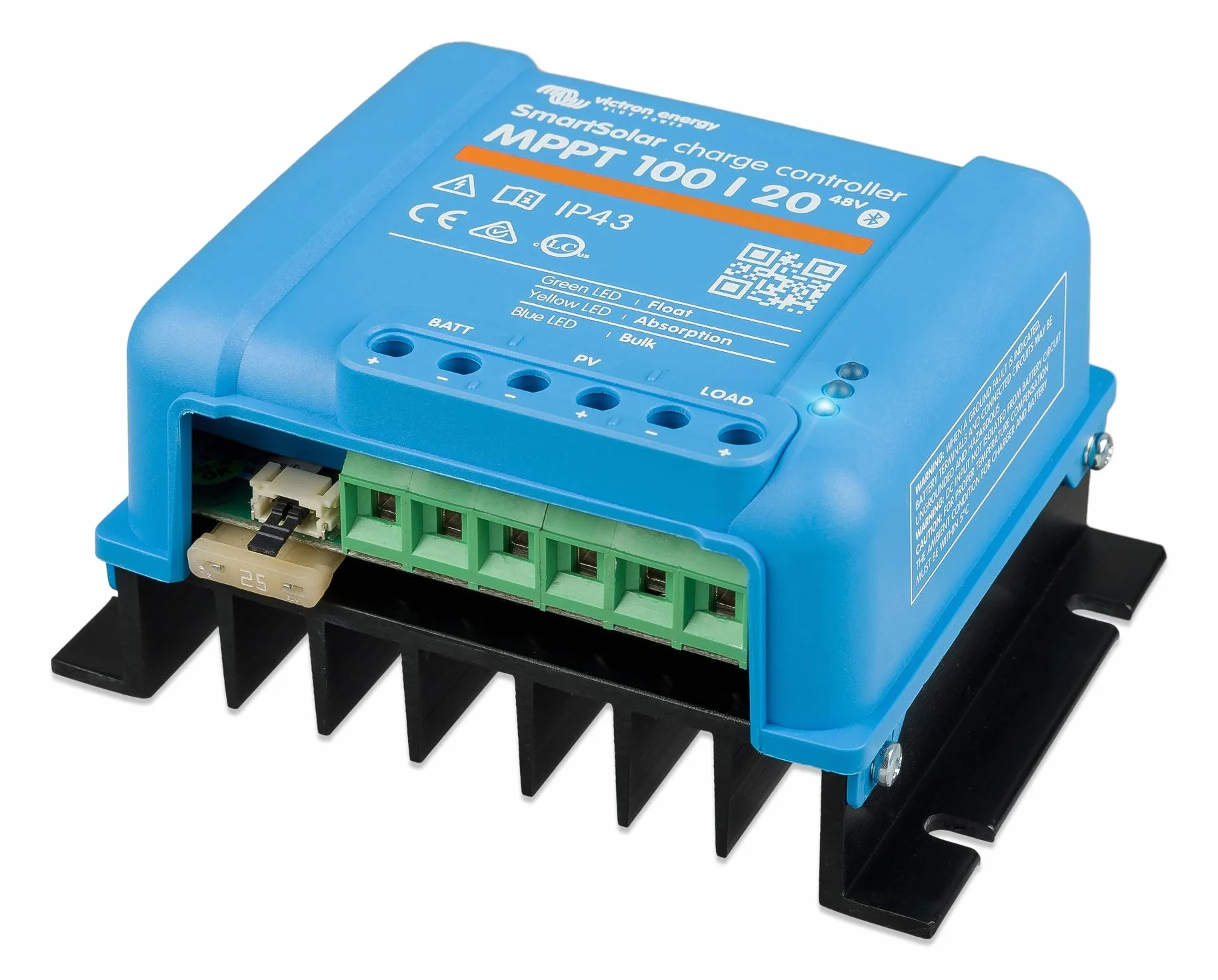 Victron Energy SmartSolar MPPT Laderegler 100/20-48 12V 24V 48V 20A Solarladeregler & enjoysolar 6mm² Batteriekabel Solarladeregler und Batterie mit Sicherung M8-Ringösen (15A 6mm² M8)