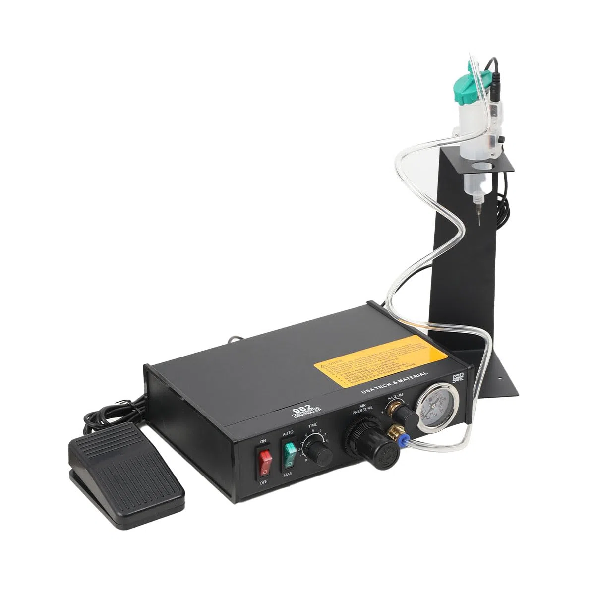 Halbautomatischer Klebstoffspender Digital Display Semi-Automatic Glue Dispenser Klebstoffspender Flüssigklebstoffspender 982 Lotpasten Halbautomatischer/manueller Betrieb (AC220V EU Plug)