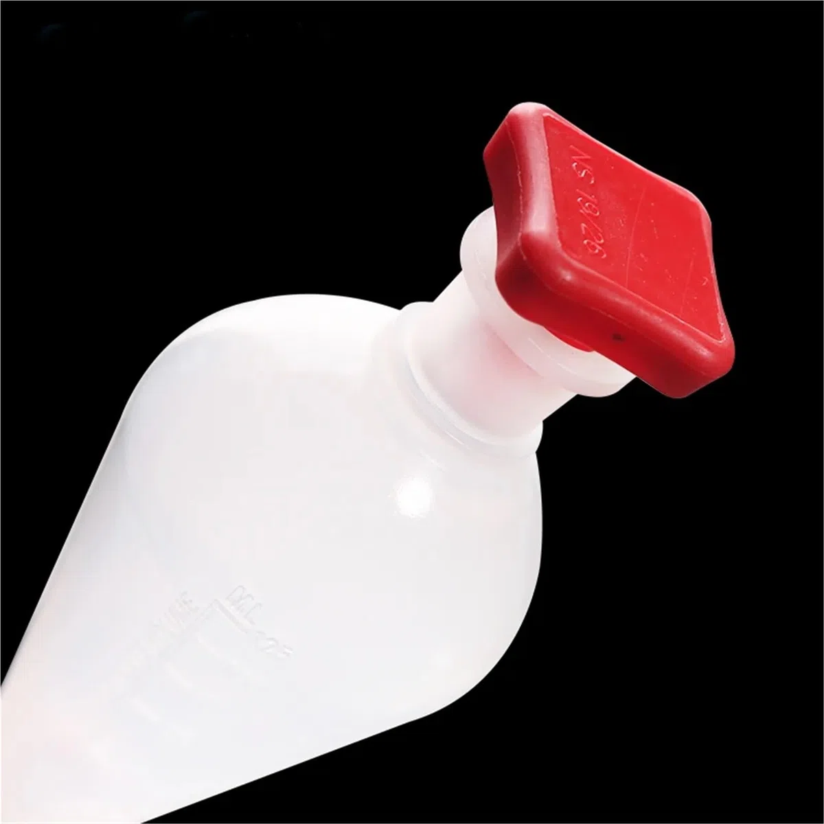 1000 ml birnenförmiger Scheidetrichter aus Kunststoff mit PTFE-Stopfen. PP-Trenntrichter. Laborbedarf