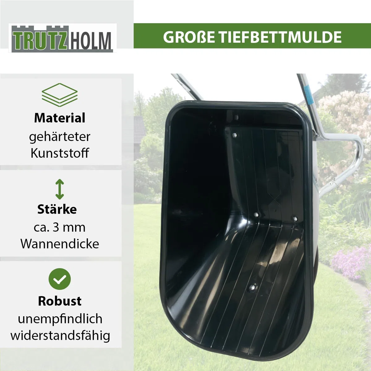 Schubkarre PP 100 l PU Rad BAU Karre Gartenschubkarre Bauschubkarre Schiebkarre Garten