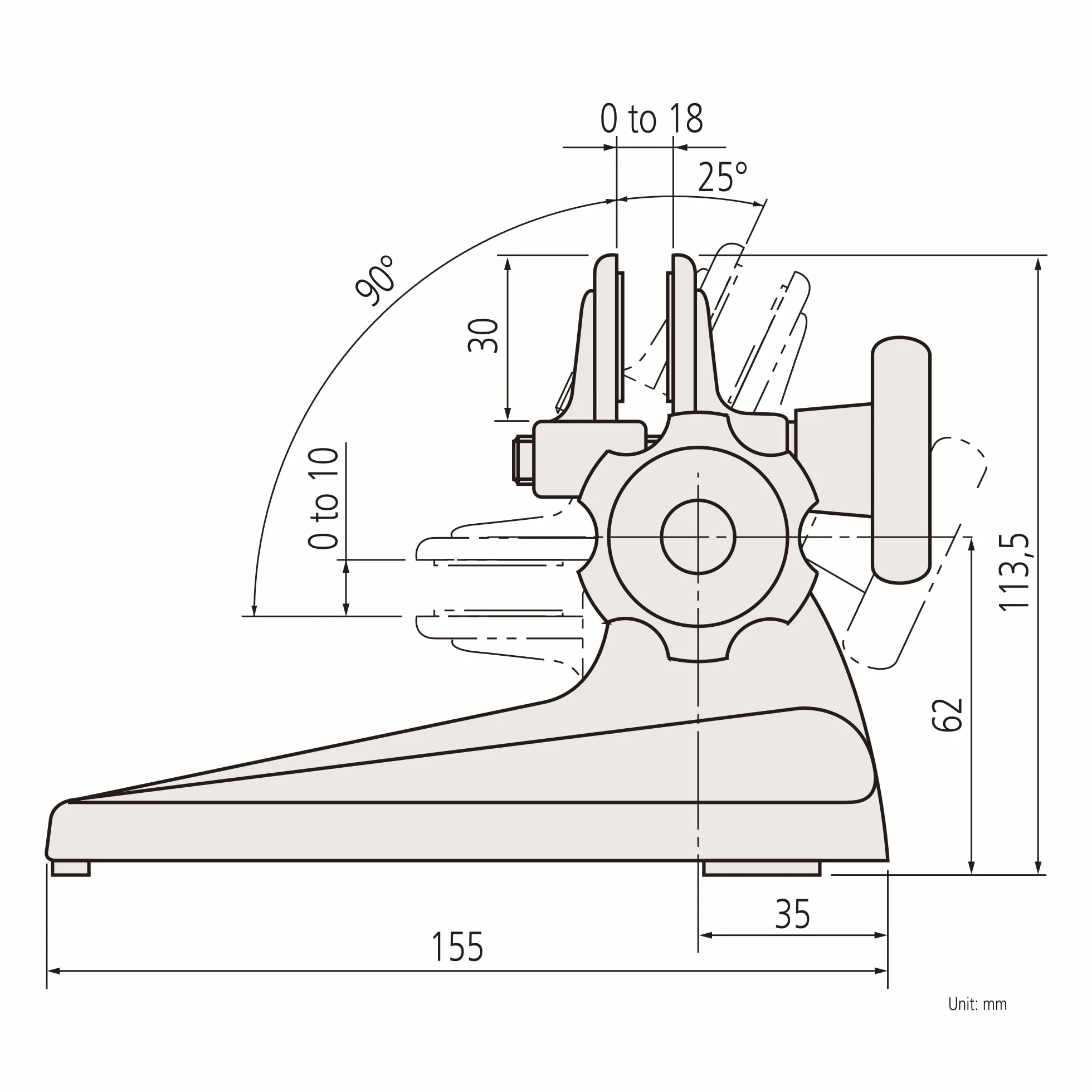 Mitutoyo 156-101-10 Bügelmessschraube mit verstellbarem Winkel | Für 0-100 mm / 0-4 in, präzise Klemmung, robust