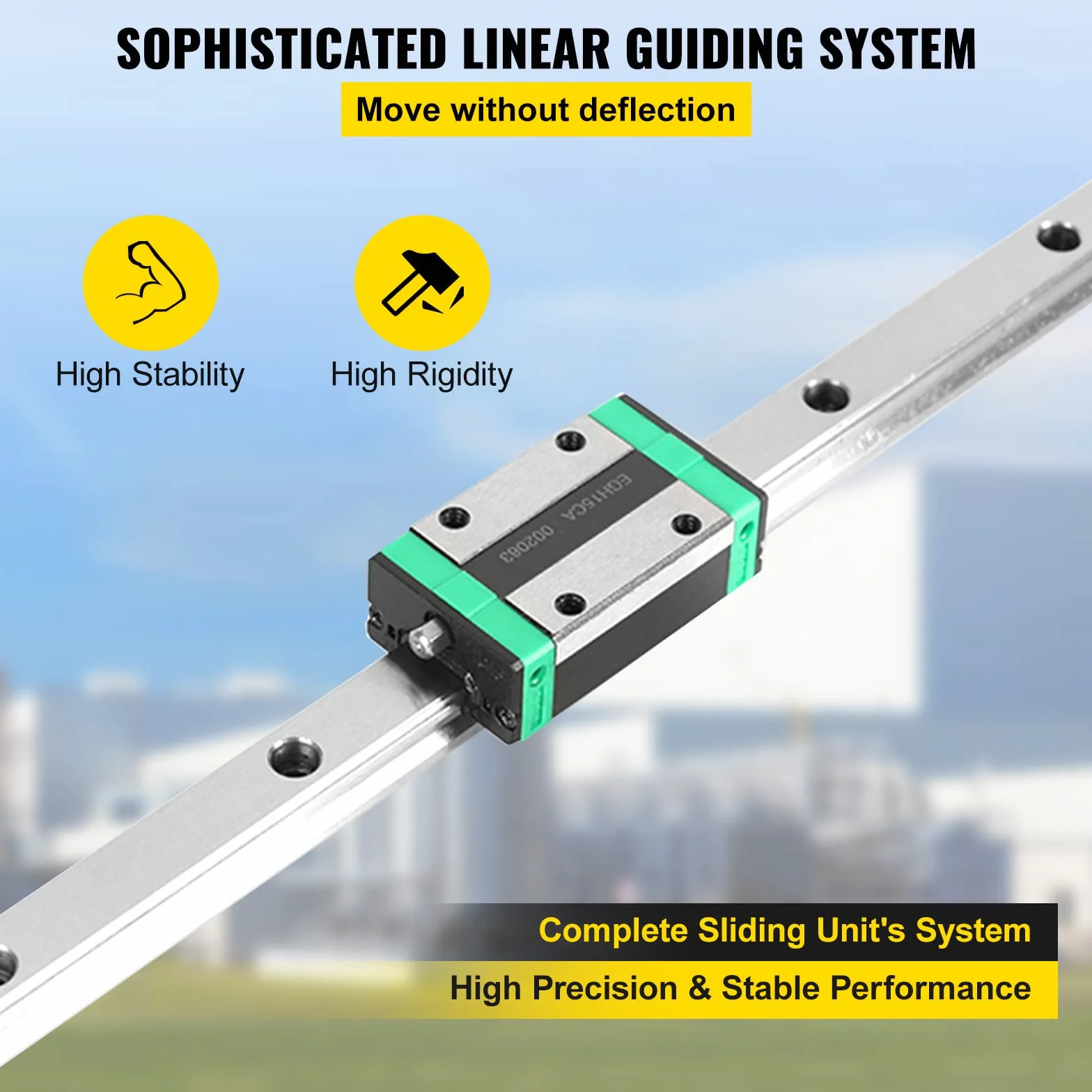 VEVOR Linearführung HSR 20 Serie Linearschienen, 1700 mm Länge Linearwelle CNC Linearführung mit 4 HSR 20 UU Lagerblöcken, Linear Führungsschiene für CNC-Maschine, Drehmaschinen, Linearführungsschiene