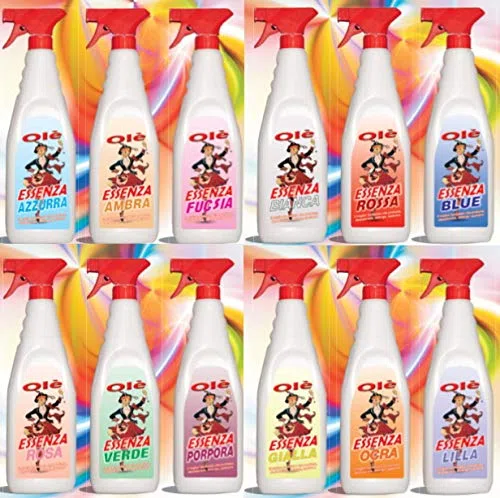 Olè Essenza Bianca Gialla Fuxia Duftspray, beseitigt Gerüche, reinigt, wirkt antistatisch, je 750 ml, 12 Stück fuchsia