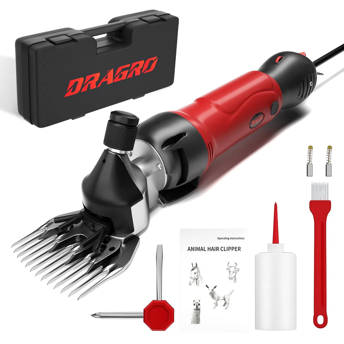 Schafschere 500W, Professionelle elektrische Schafschere, Viehpflege-Set, 6-stufige elektrische Hochleistungsschere für Tiere mit dickem Fell,Schafe Alpakas Ziegen