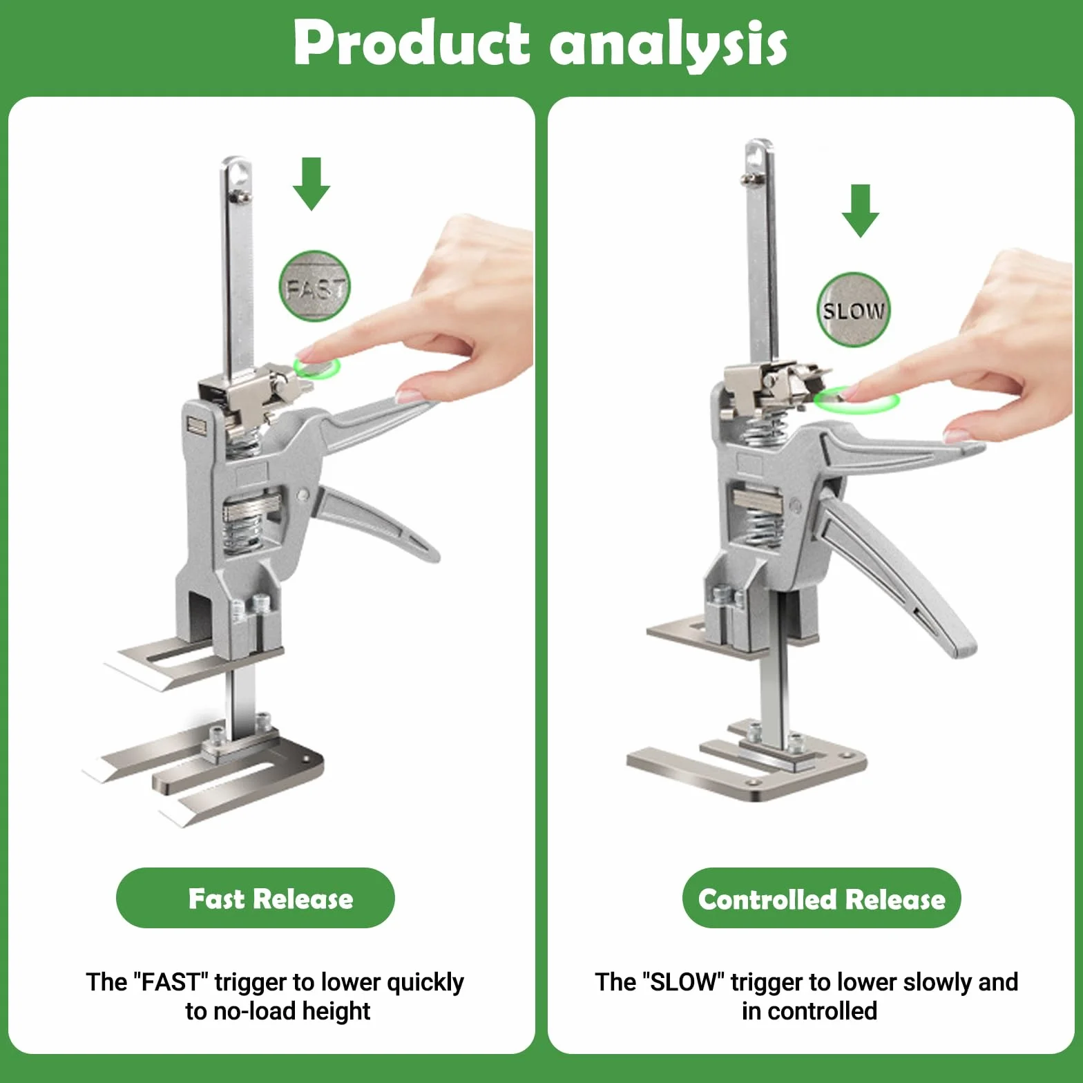 Arbeitssparender Arm, 2 Stück Arm Handwerkzeugheber mit Skala, Bis Zu 400KG Fliesenheber Hebewerkzeug, Multifunktional, Höhenverstellung, Hebevorrichtung für Türen, Möbel, Schrank, Board-Heber