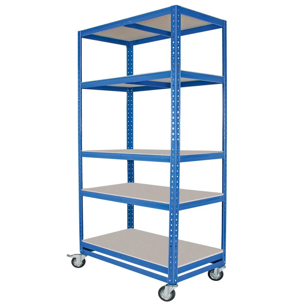BRB Kommissionierwagen/Etagenwagen mit 5 Ebenen, HxBxT 1905x900x500 mm (blau)