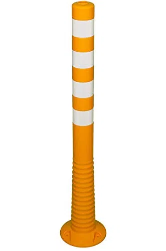 Flexible Verkehrspfosten, elastisch, 100cm, Gelb/Weiß