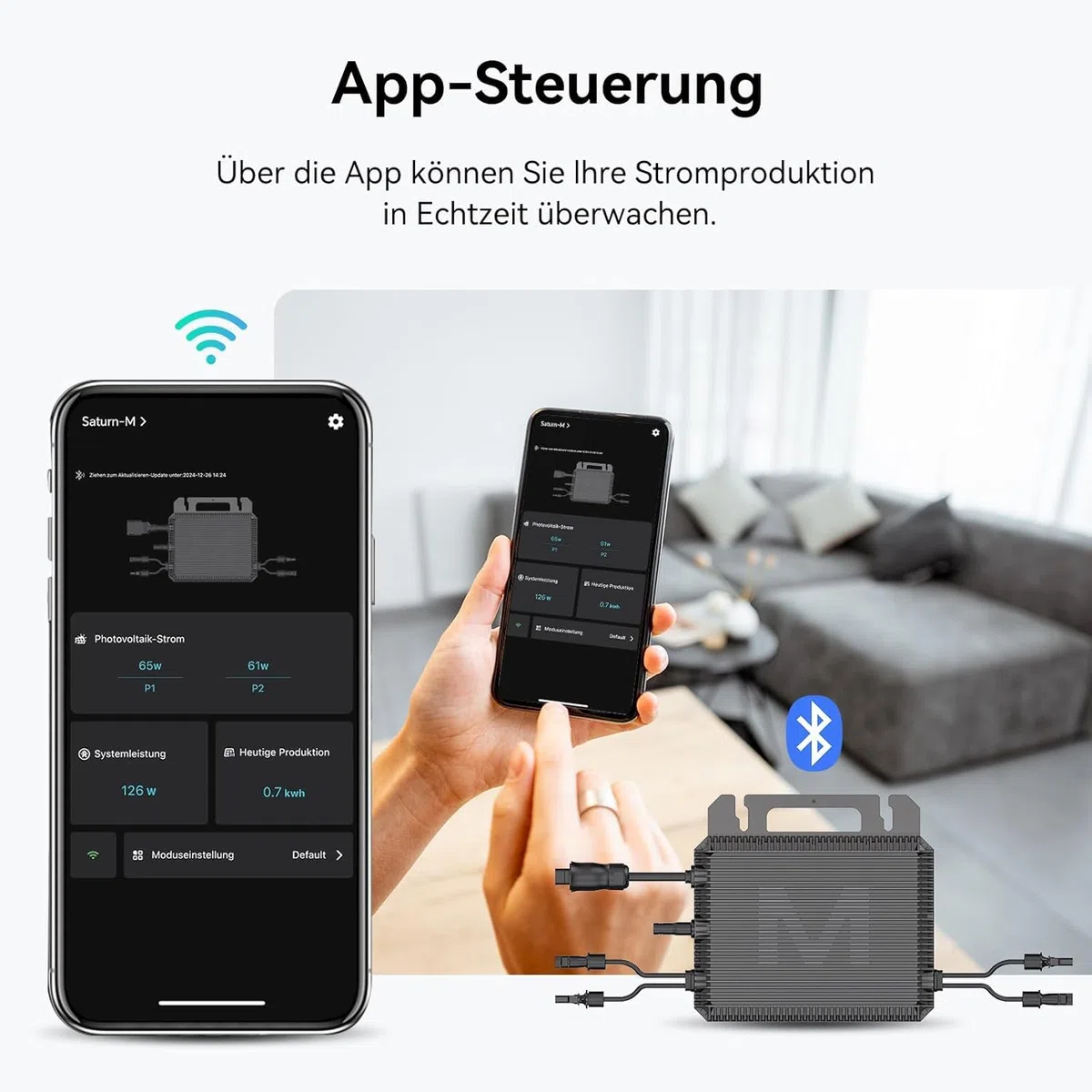 Marstek Mikrowechselrichter 800W – 230V AC 0% VAT, 16-60V DC Eingang, Solar-Wechselrichter mit WiFi für Balkonkraftwerk, IP67, App-Steuerung, für Photovoltaik-Module
