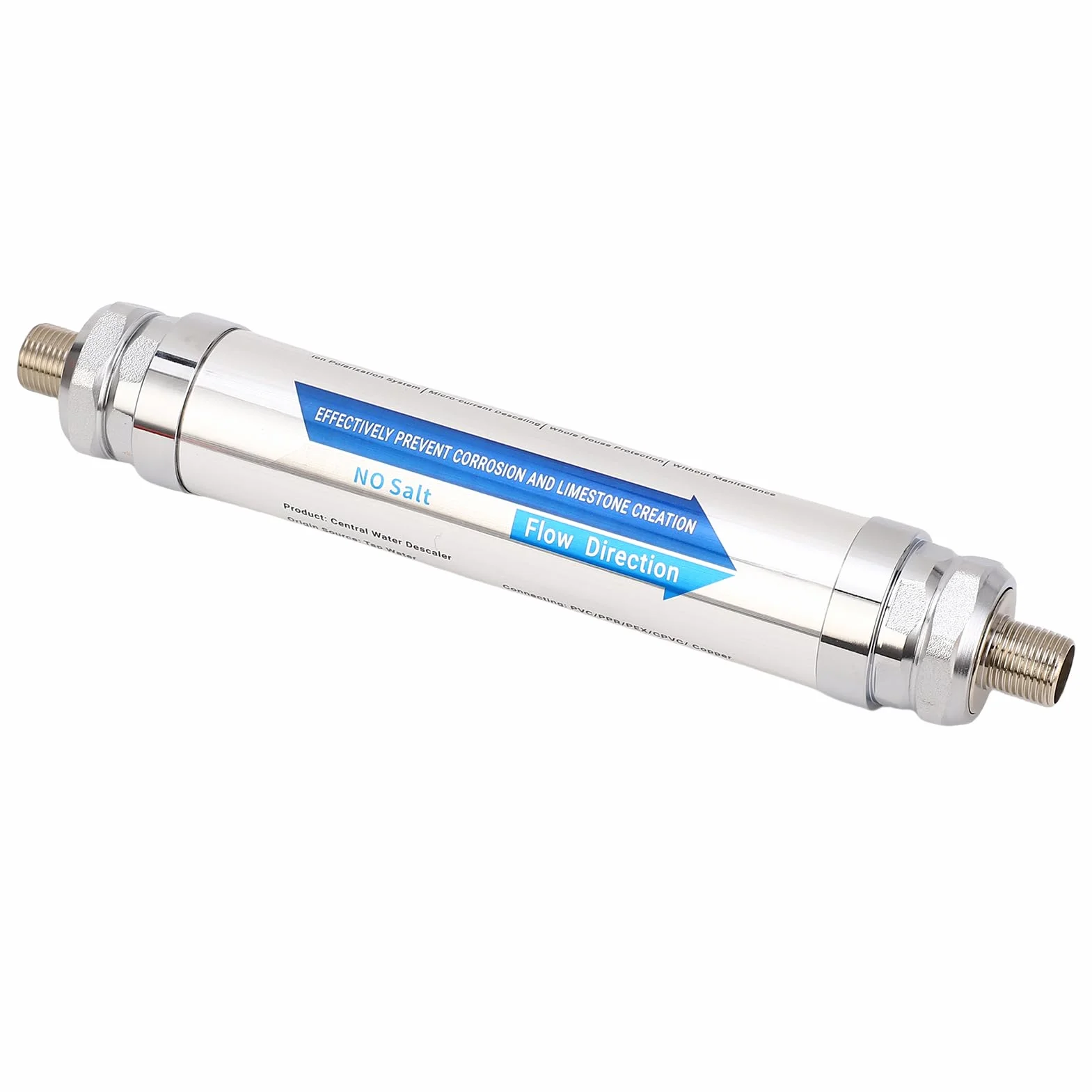 Salzfreier Wasserenthärter, Magnetisches Wasserentkalkungssystem aus Edelstahl für Rohre und Heizungen, Kalkschutz bei 32 Bis 212 Fahrenheit (3/4 Zoll (DN20))