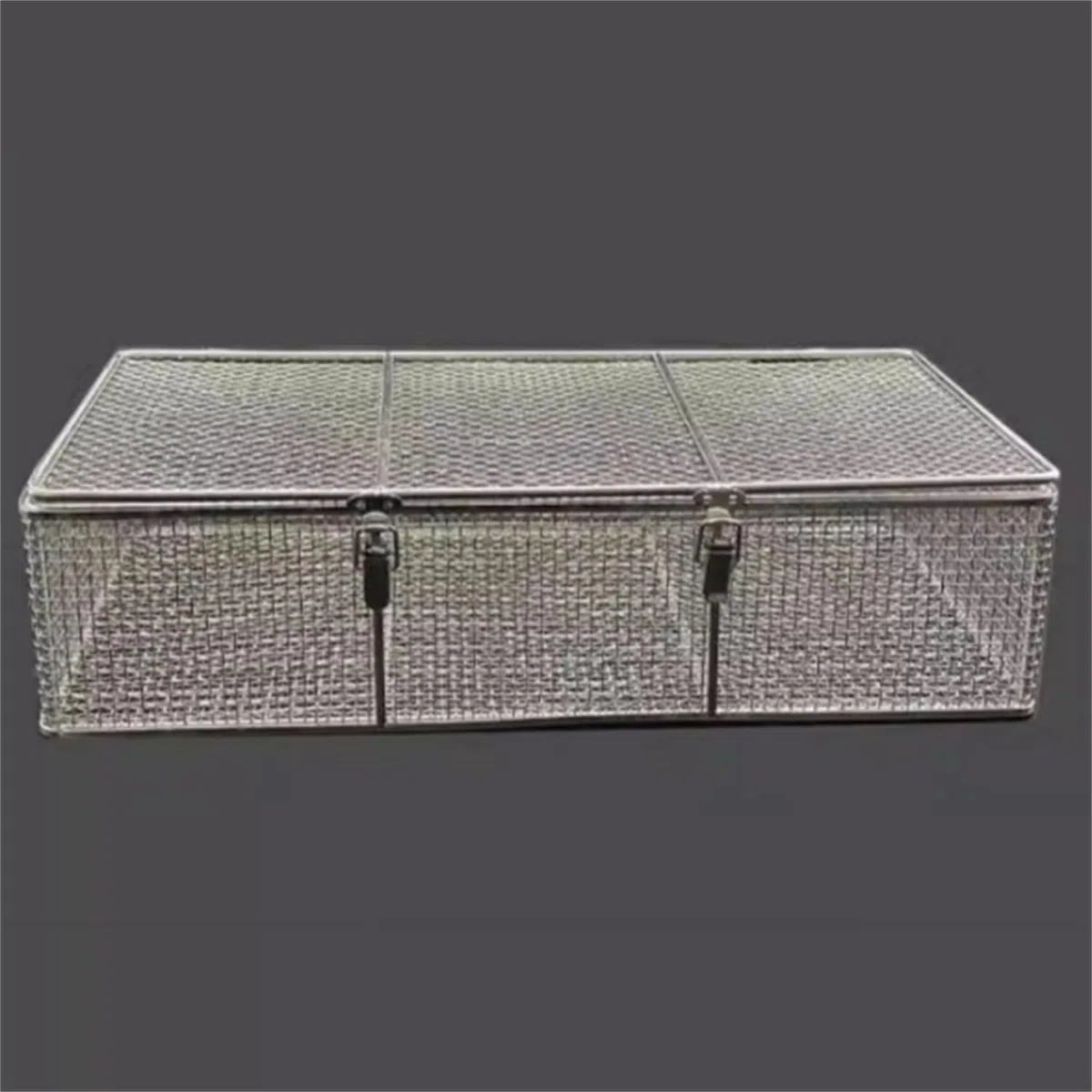 Medical 304 Desinfektionskorb aus Edelstahl, Wiederverwendbare Sterilisationskörbe mit Einziehbarem Griff und Deckel, für Chirurgische Medizinische Dentalinstrumente, WWFKWEMK, 40 * 25 * 10cm