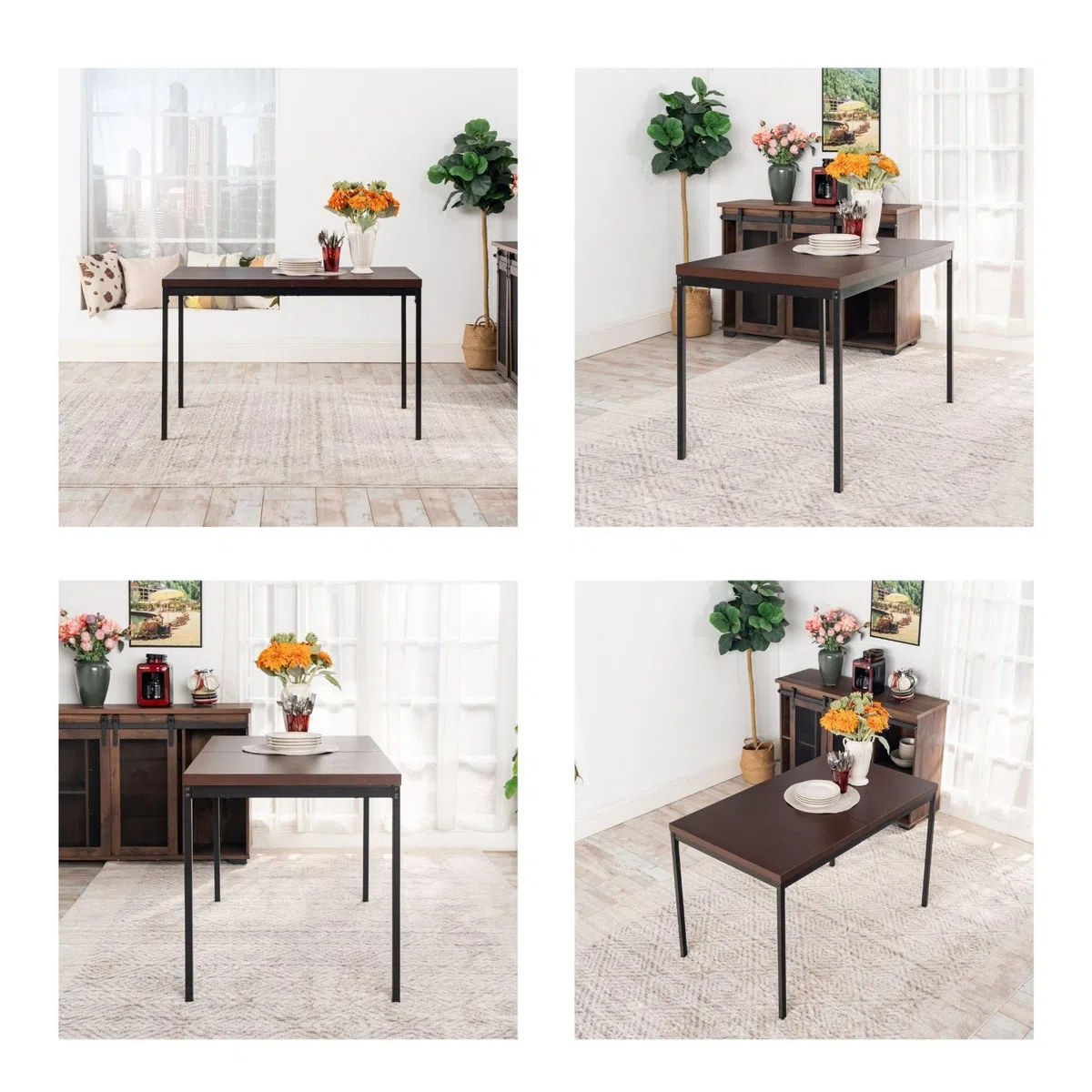 FurnitureR Praktischer Cafeteria Tisch Schule | 120x70x75cm | Robuste MDF-Platte | Metallgestell | Mensatisch | Essenstisch