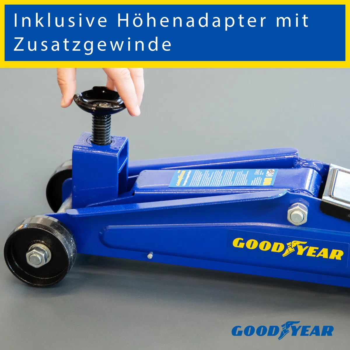 GOODYEAR 10640 Rangierwagenheber 3 Tonnen für SUVs und Geländewagen, Blau/Schwarz