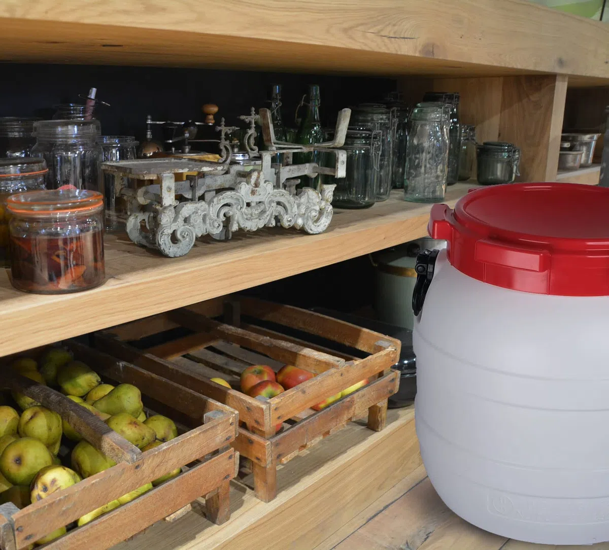 Kopp Verlag Weithalsfass | 42 Liter | ideal für die Krisenvorsorge | Plastikbehälter | für Lagerung | Universalfass | Wasserfass | mit Deckel | Tierfutterbehälter | Camping