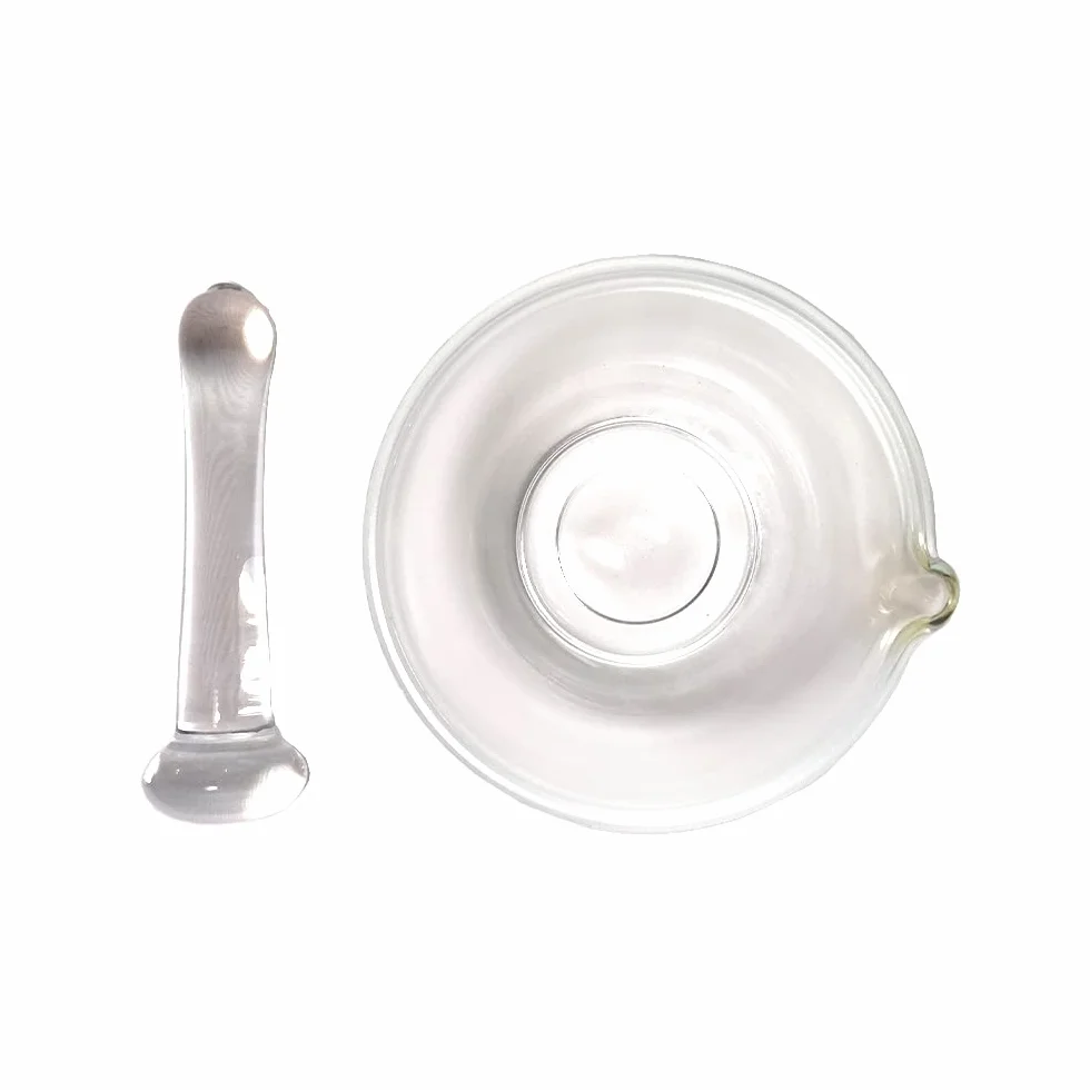 KENZIUM - Mörser mit Pistill | 500 ml | Glas | Ideal für Laboratorien