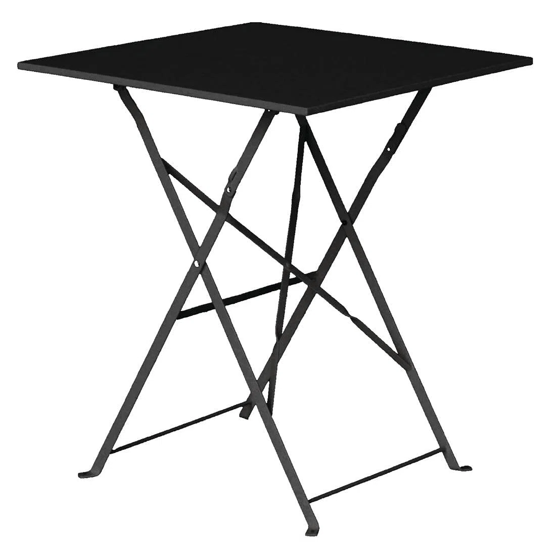 Bolero schwarzer quadratischer Tisch in Asphalt-Stil, Stahl-Tisch für Draußen, Restaurant, Hotel