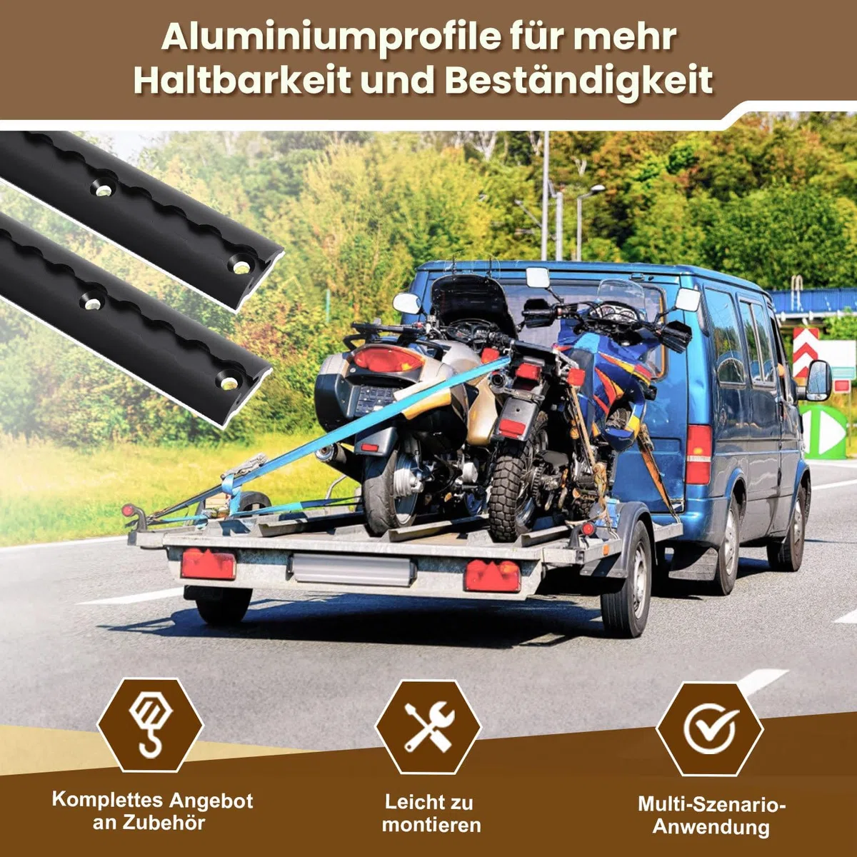 Airlineschiene, 4 Stück Aluminium Airline Schienen, 1M Befestigungsschiene Halbrunde Form, Schwarz Airlineschiene Zubehör, Korrosionsschutz, für Anhänger, Wohnmobil, PKW, LKW, Bohren/Kleben
