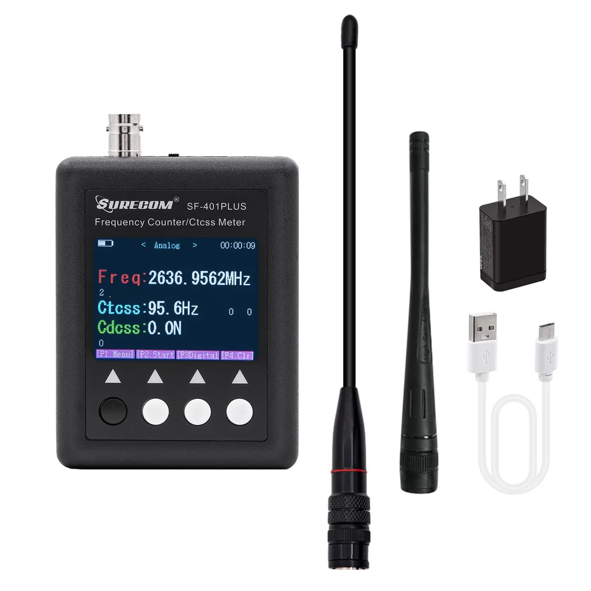 Gam3Gear Surecom SF401 Plus 27Mhz-3000Mhz tragbares Funk-Frequenzzähler-Messgerät mit CTCCSS DCS-Decoder