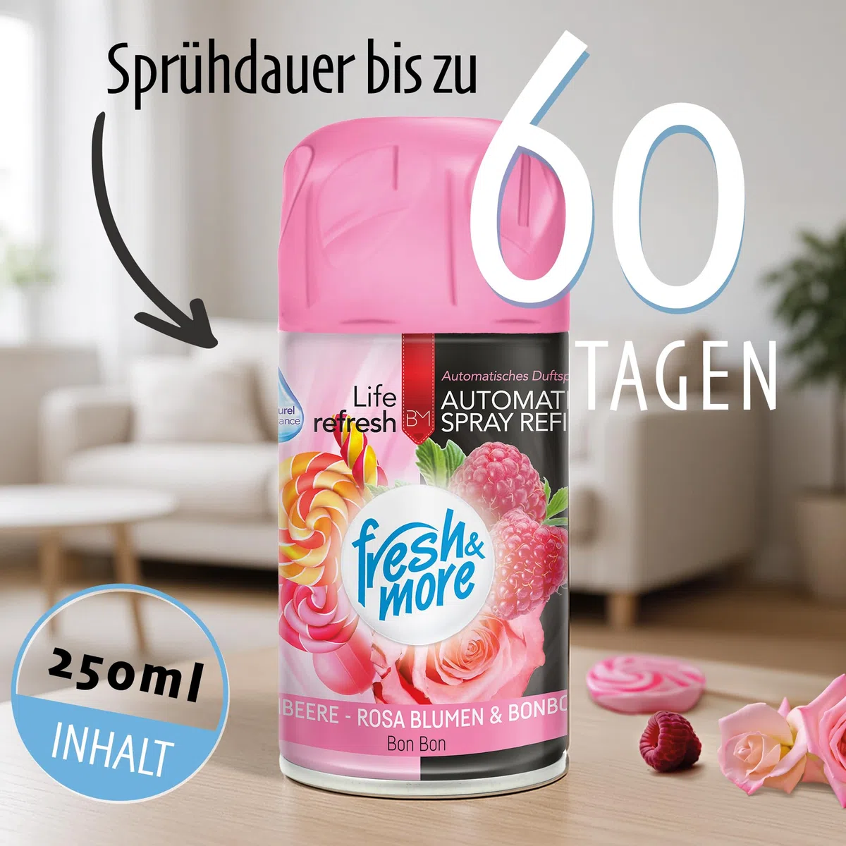 Fresh & More Lufterfrischer Nachfüller Duft-Mix 250ml (30er Pack) | Raumduft-Spray-Nachfüller, kompatibel mit Freshmatic Max, Zufallsmix aus 26 Duftsorten