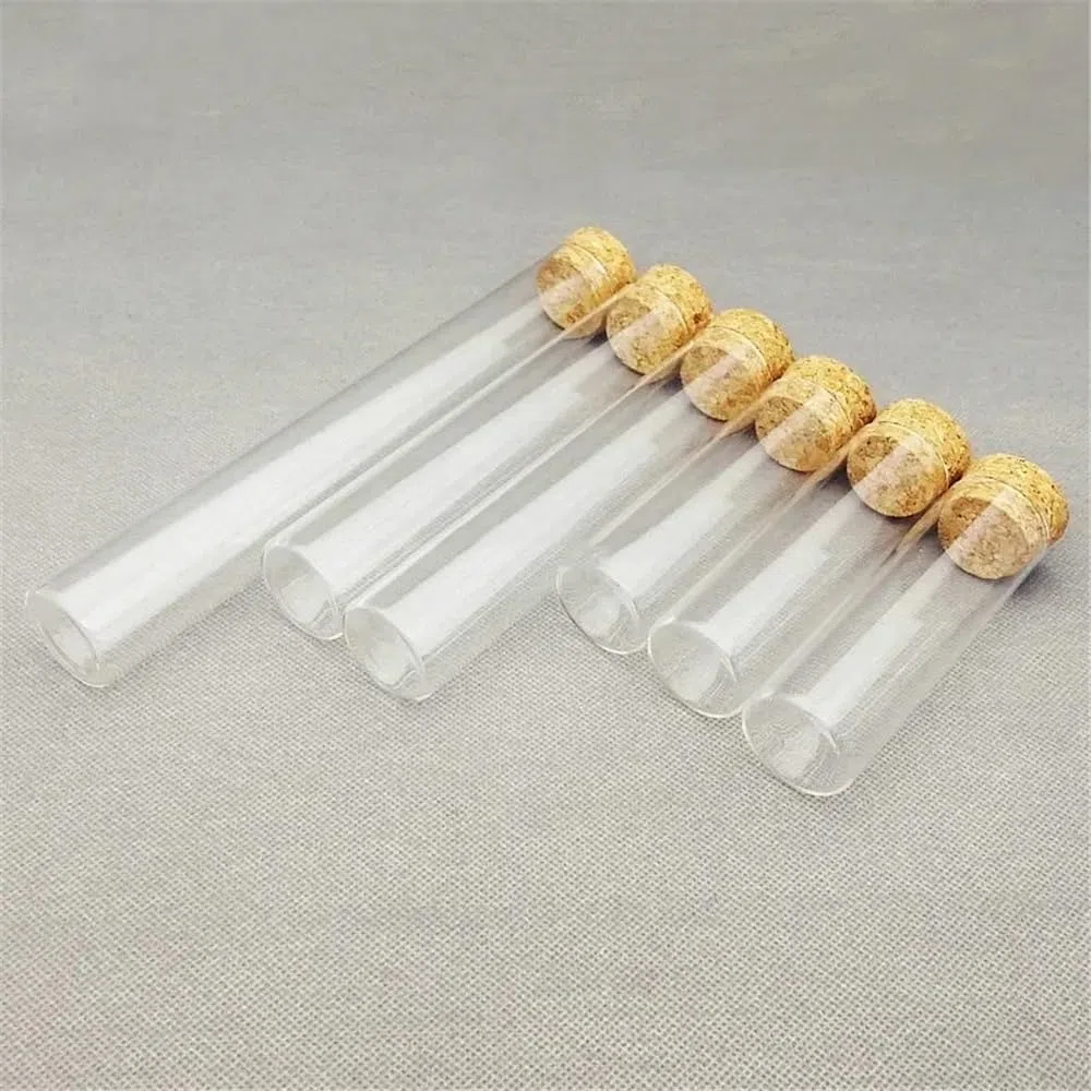 Außendurchmesser 30 mm, flacher Boden, Reagenzglas aus Glas mit Korken, Laborglasreagenz(30x200mm 15pcs)
