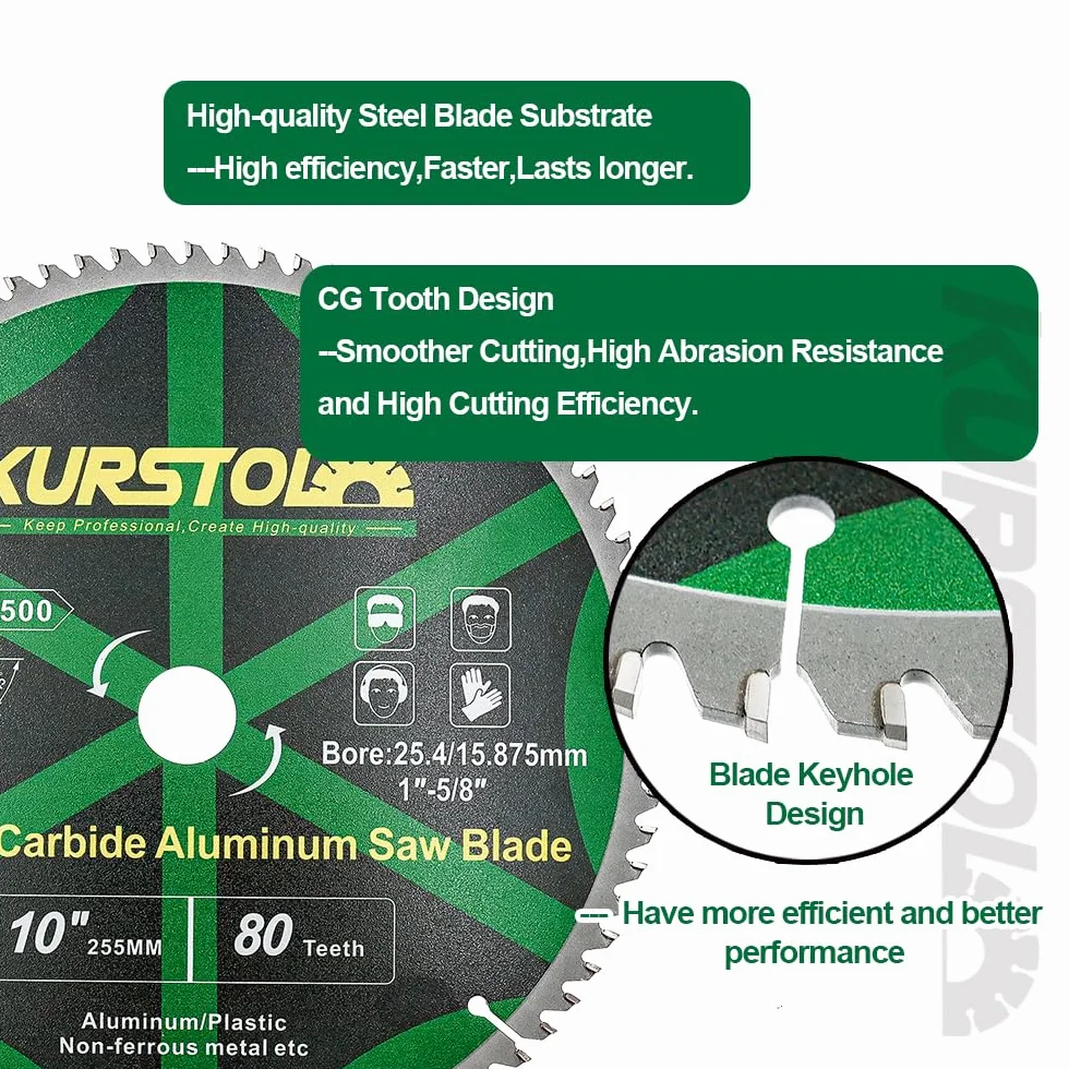 Metall-Kreissägeblatt 305 x 25,4mm - TCG Aluminium-Kreissägeblatt 100 Zähne für Aluminium, Nichteisenmetall, Kunststoff