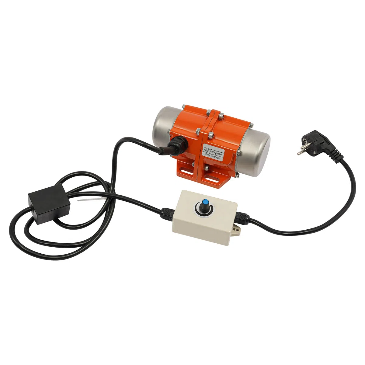 100W Vibrationsmotor mit Drehzahlregler, 1500-3000 RPM, 220V 50Hz, IP65, 1 Phase Asynchron-Vibrationsmotor, Elektrischer Rüttelmotor für Bergbau, Metallurgie, Kohle, Elektrizität, Bau (100, Watt)