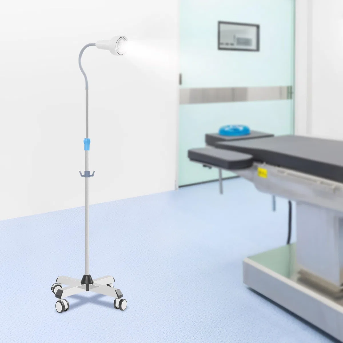 30W LED Untersuchungsleuchte mit Mobilem Ständer, Höhen- & Winkelverstellbare Chirurgische Lampe (6000-6500K), Flexible OP-Leuchte für Tierarzt & Klinik