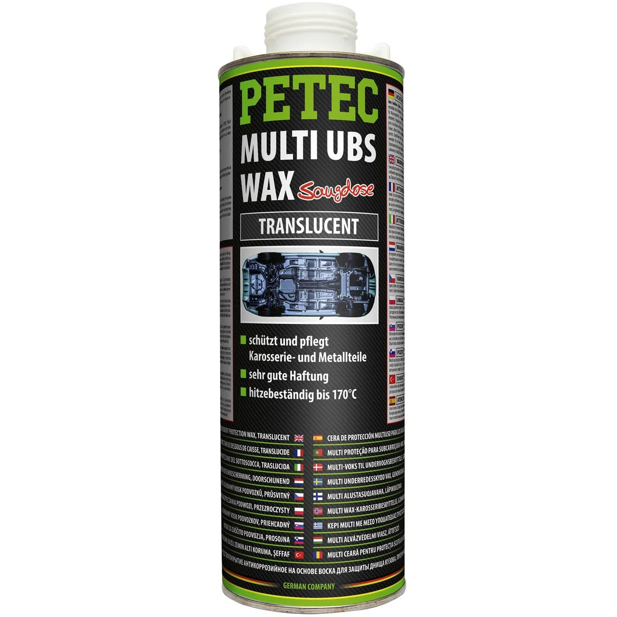 BandelOne enthält 6x 1L PETEC Multi Ubs Wax Transparent Transculent Saugdose Unterbodenschutz
