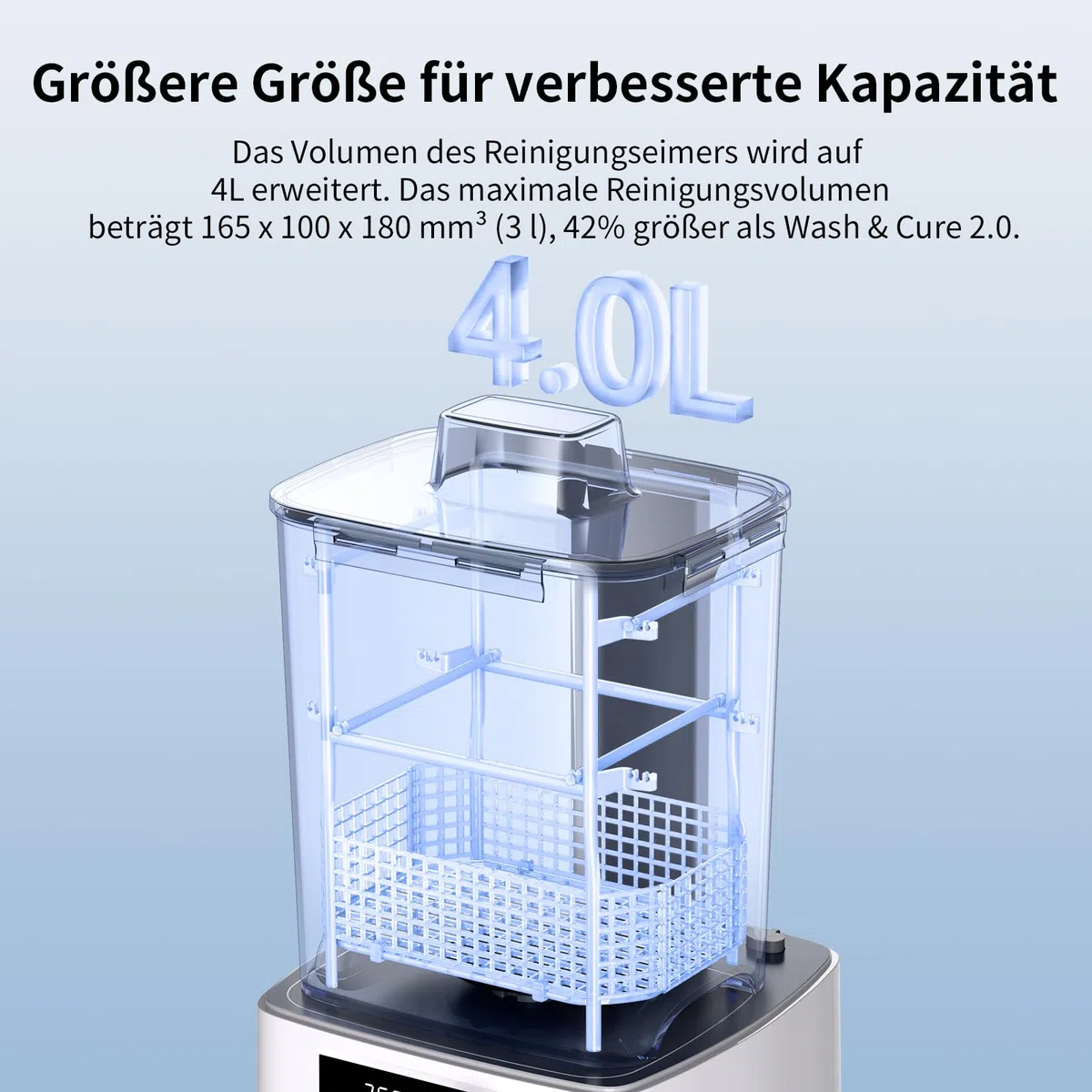 ANYCUBIC Wash & Cure 3 für LCD/DLP/SLA Resin 3D Drucker Modell, 2 in 1 Wascheimer und UV Durchhärtegerät für Photon Mono 2/4K/Halot-One/Mars 3/3 Pro/Mars 4/4 Ultra, Wasch Größe 165 * 100 * 180mm