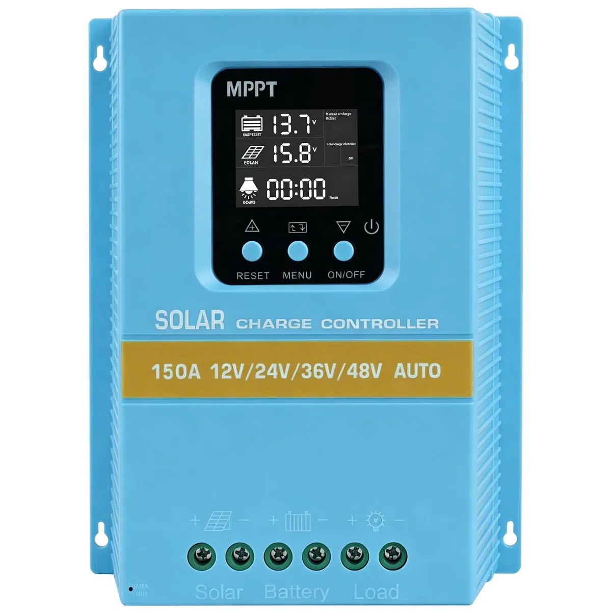 150A MPPT Laderegler, 12V 24V 36V 48V Solar Laderegler, Solarladeregler mit LCD Display und Doppelte USB, Max PV 100V Eingang für Blei-Säure/Lithium Batterie