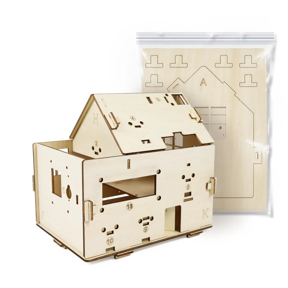 KEYESTUDIO Fine Balsa Wood for BBC Microbit, Sheets Smooth Linden Wood Board for Crafts Projects, Model Making, exclude Microbit and Sensor Module